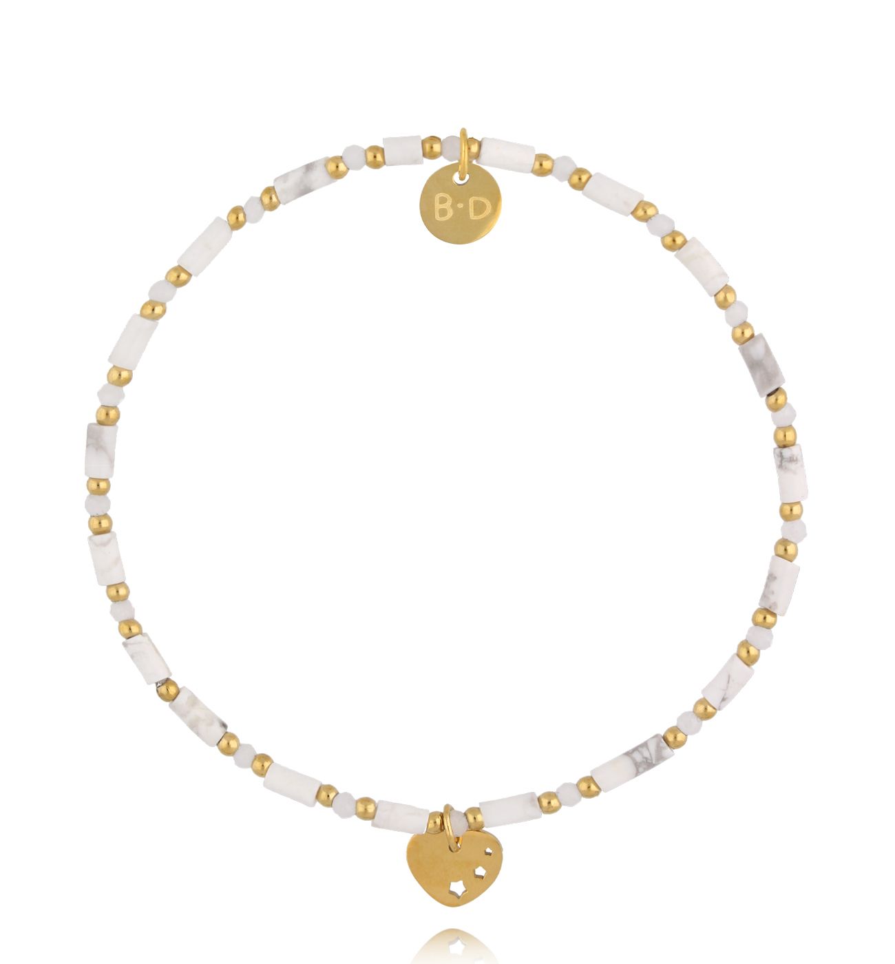 Bransoletka biała z sercami - By Dziubeka