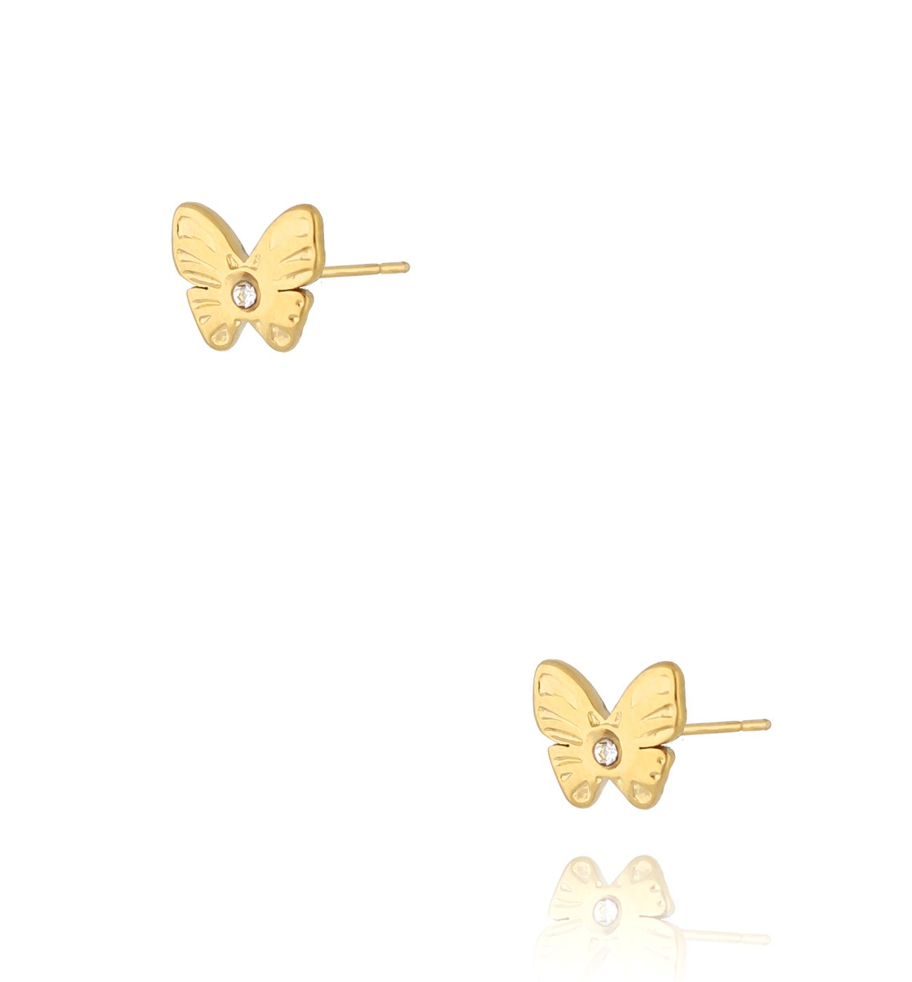 Kolczyki motylki złote mini Glimmer Grace - By Dziubeka
