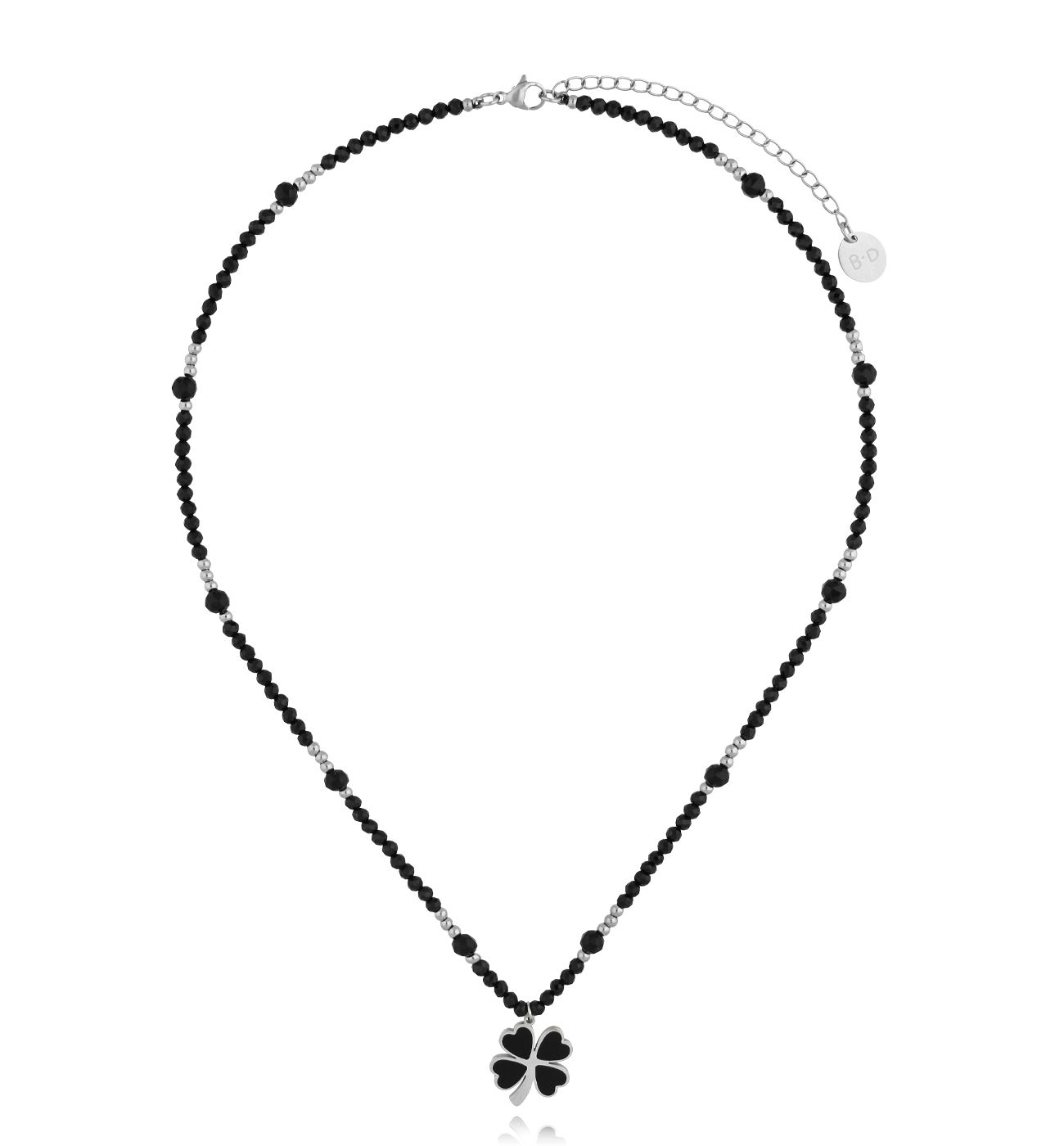 Naszyjnik z turmalinami i koniczynką NTW1282