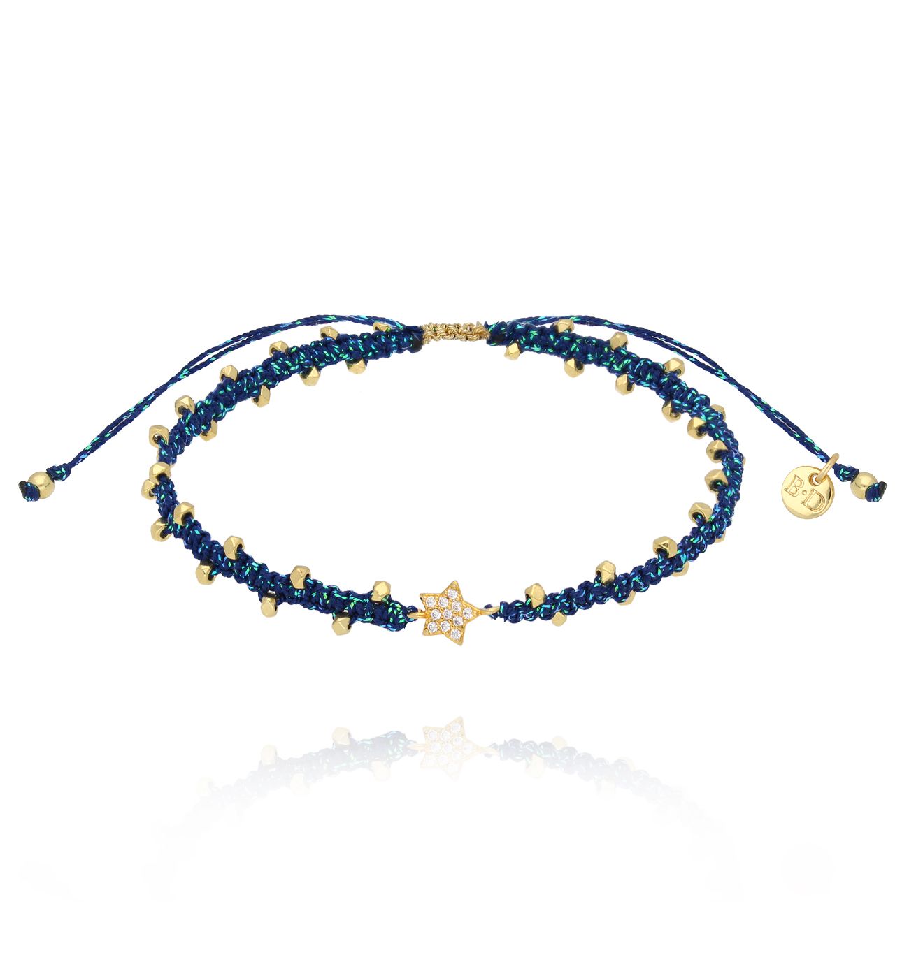 Bransoletka granatowa z gwiazdką - By Dziubeka