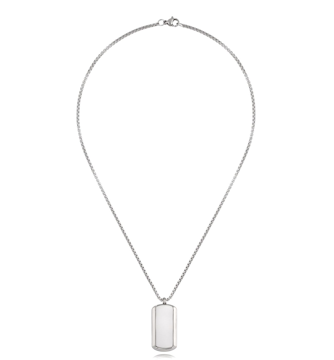 Naszyjnik męski z białą zawieszką NMITC0096