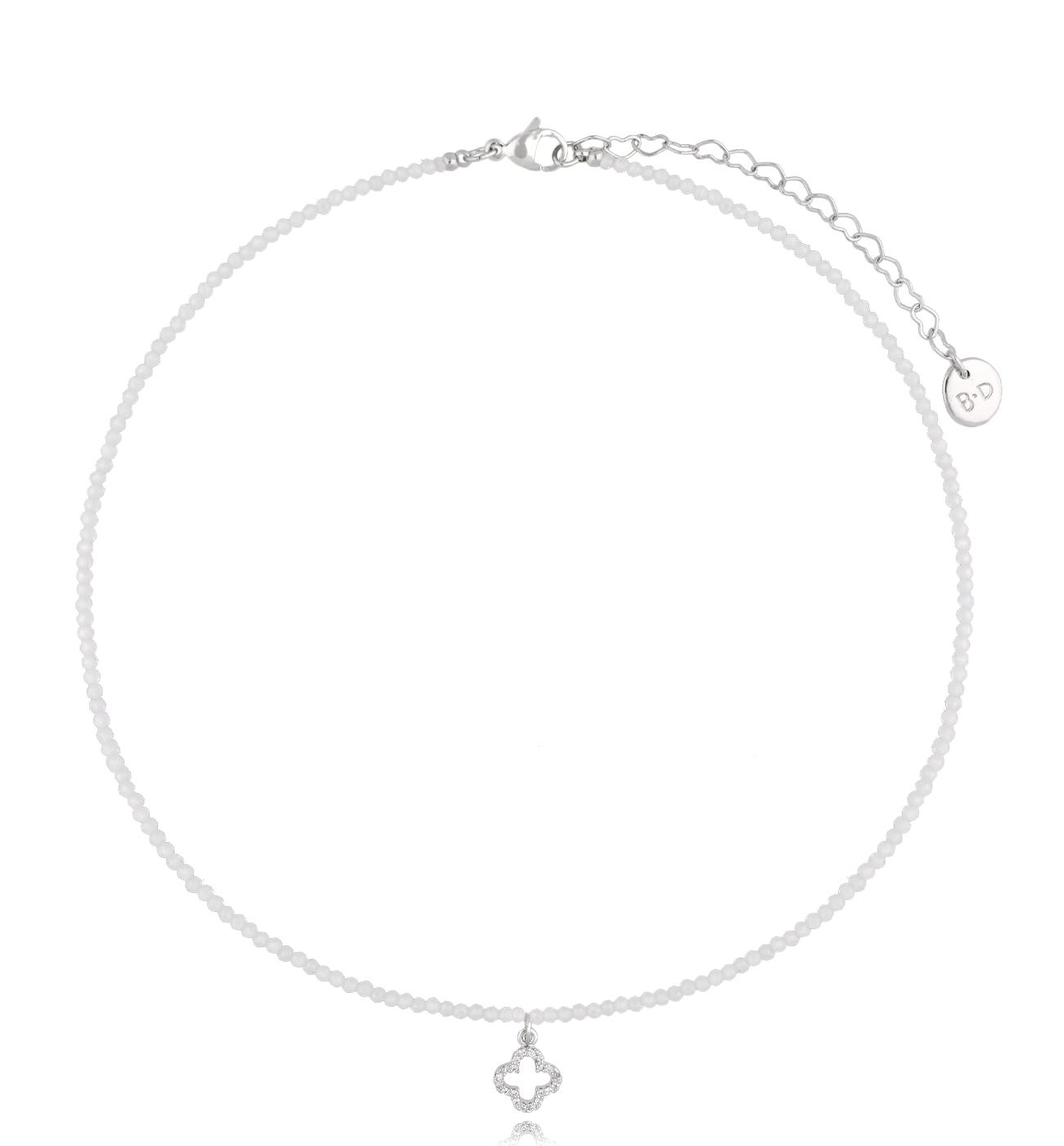 Naszyjnik biały z koniczynką Lifestyle NTW1168