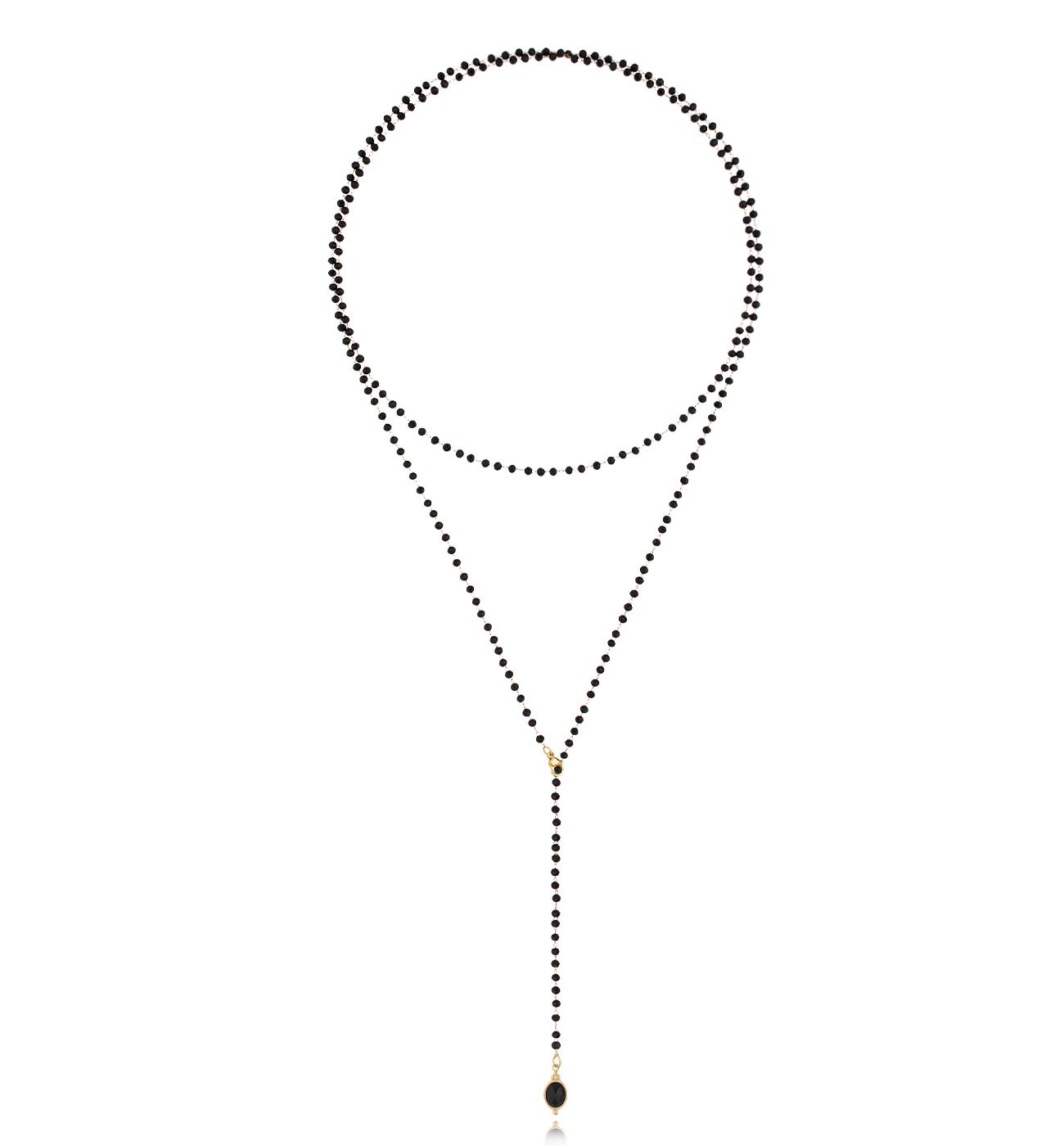 Naszyjnik z czarnymi kryształkami i zawieszką Cristalli - By Dziubeka