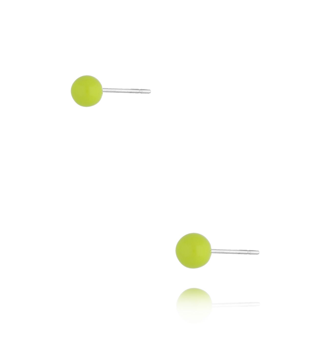 Kolczyki kulki z zieloną emalią 5 mm Enamel Balls - By Dziubeka