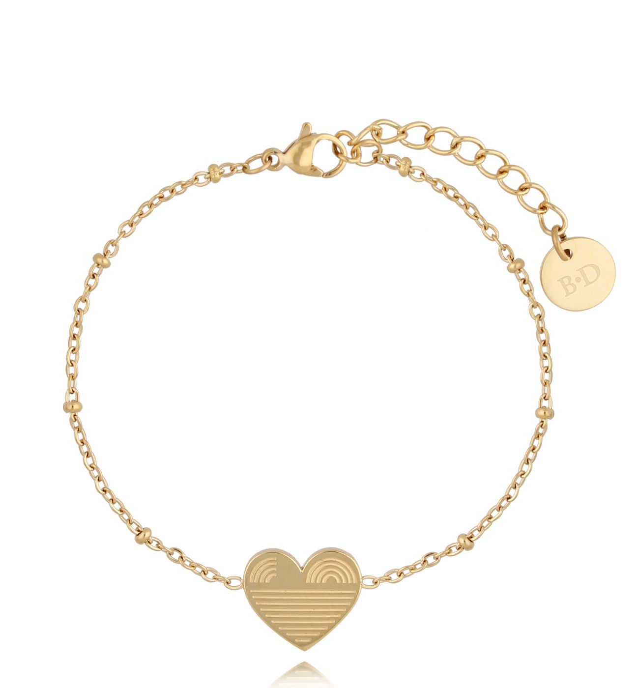 Bransoletka złota z sercem Boho Heart - By Dziubeka