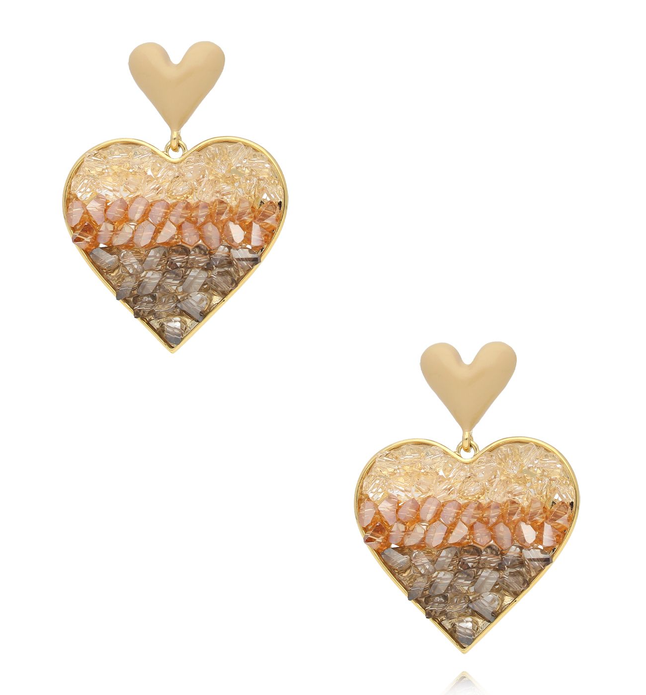 Kolczyki serca z kolorową mozaiką KLU0155 - By Dziubeka