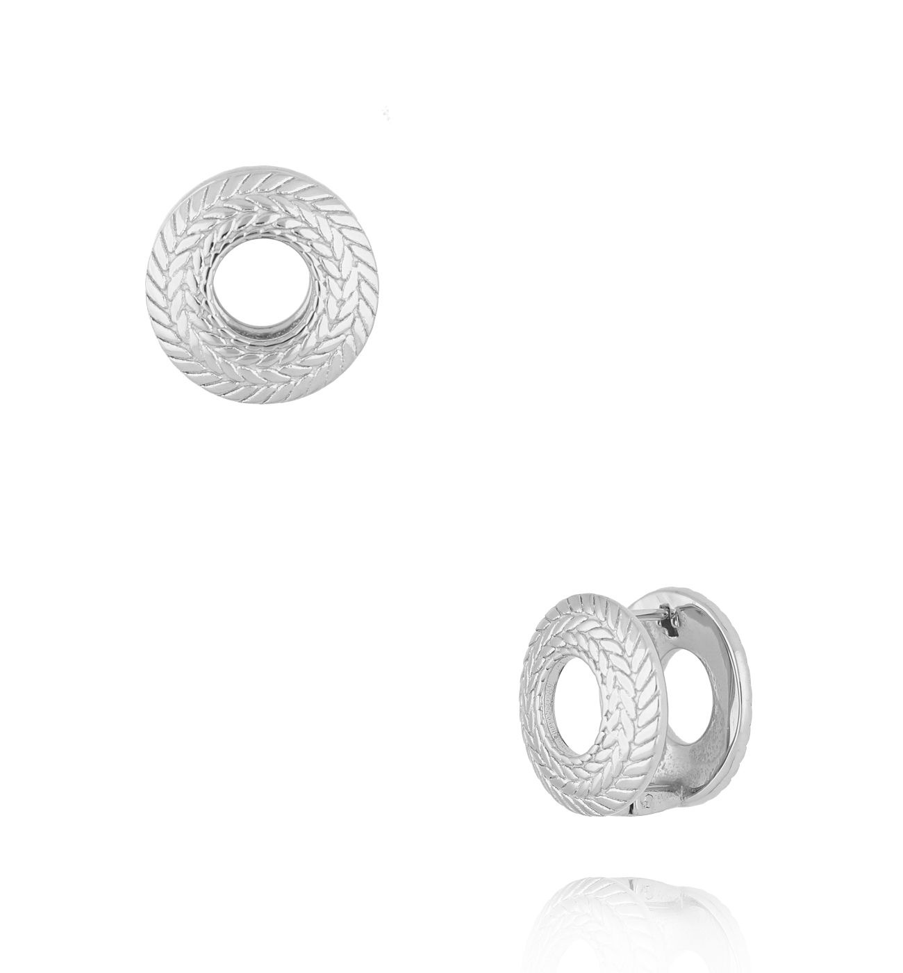 Kolczyki okrągłe srebrne Click and Go - By Dziubeka