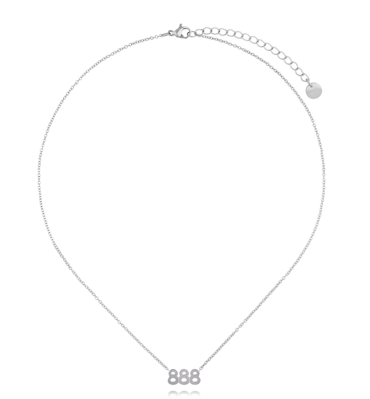 Naszyjnik z anielską liczbą 888 srebrny - By Dziubeka