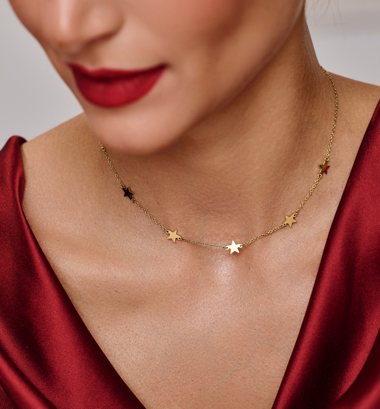 Naszyjnik złoty z gwiazdkami Estrellas NSA0210