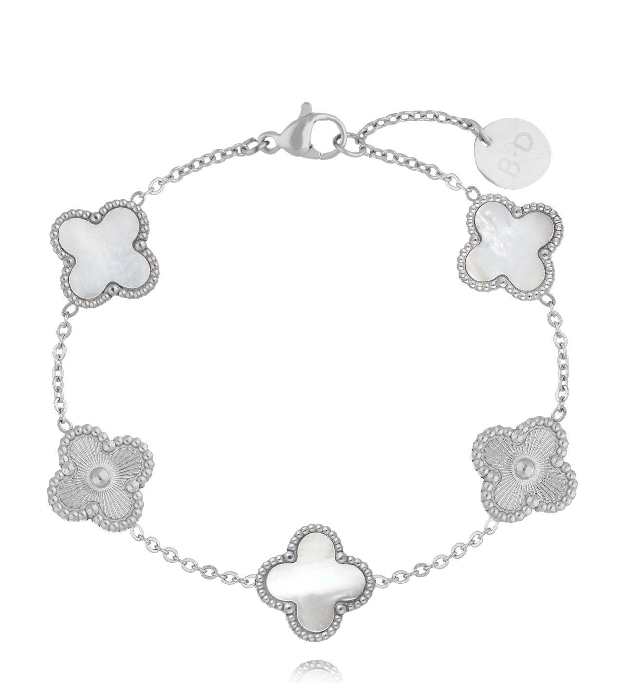 Bransoletka z koniczynkami srebrna Clovers BSY0164