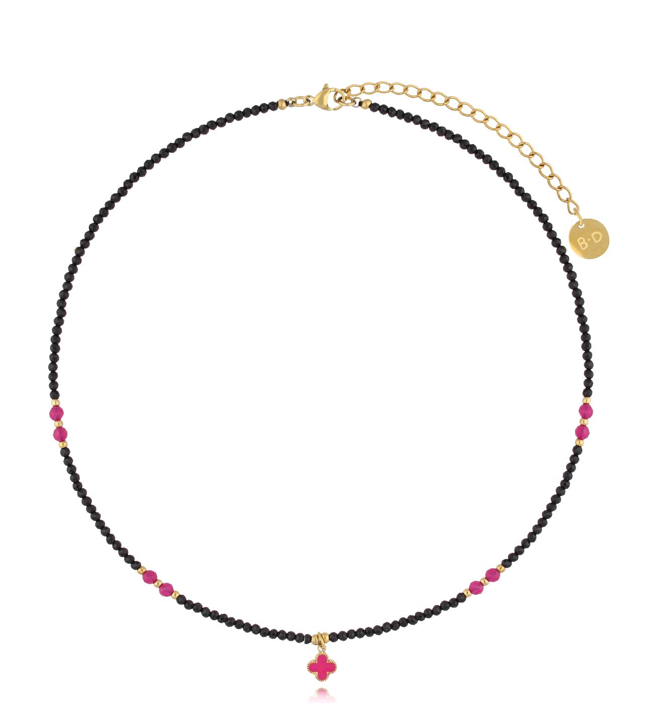 Naszyjnik z turmalinami i koniczynką Hajda NTW1136