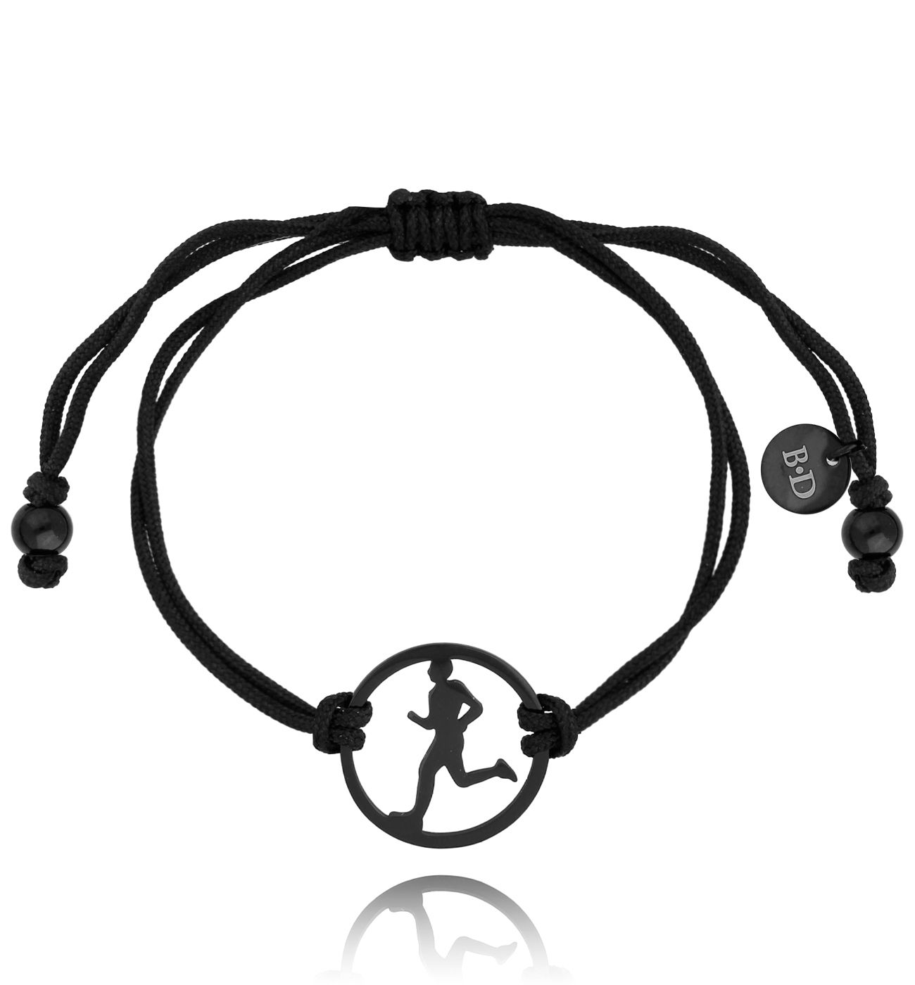 Bransoletka z czarnym biegaczem BGL0473