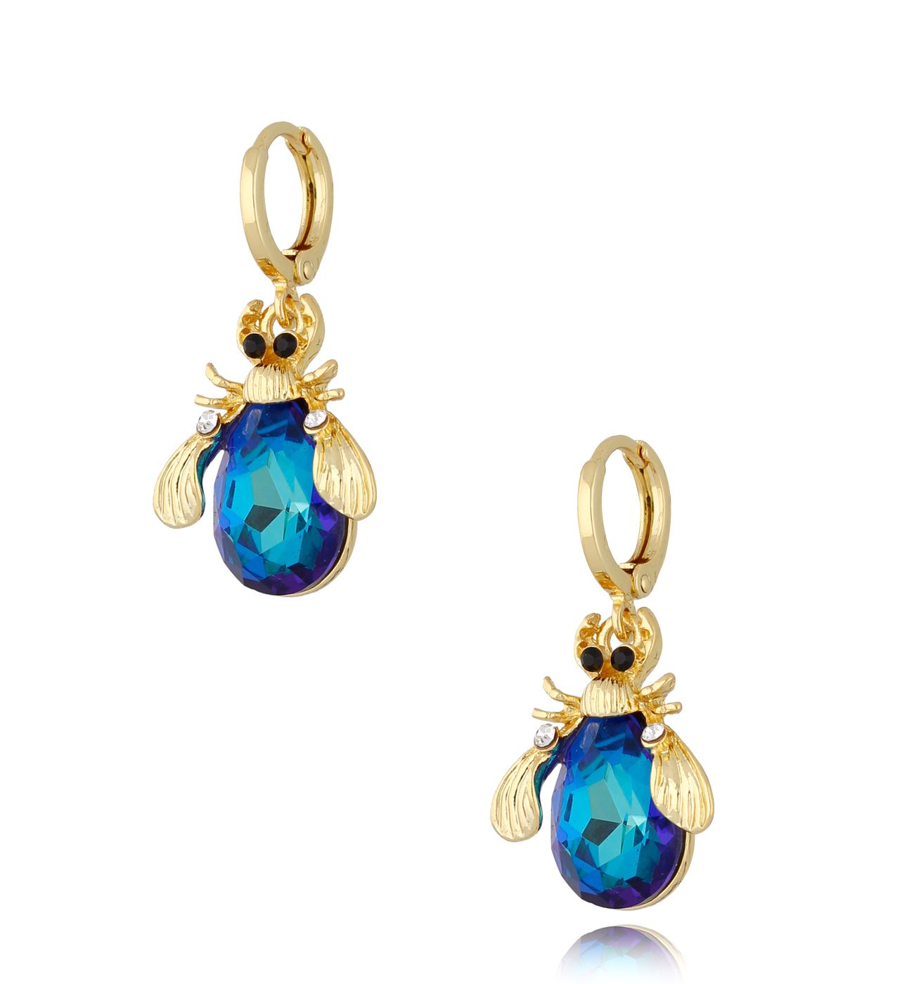 Kolczyki z niebieskimi żuczkami Secret Garden 3 - By Dziubeka