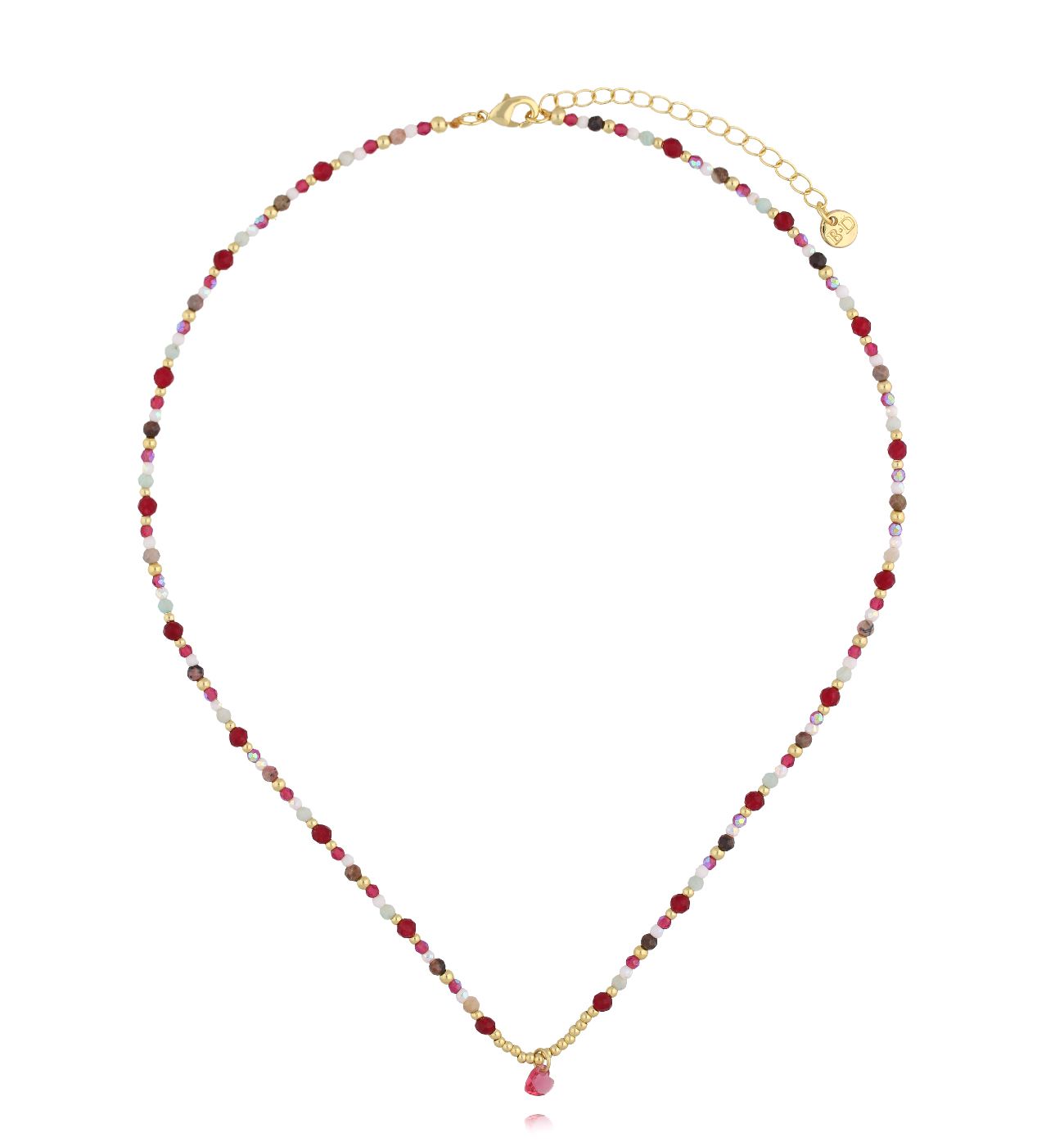 Naszyjnik kolorowy z sercem - By Dziubeka