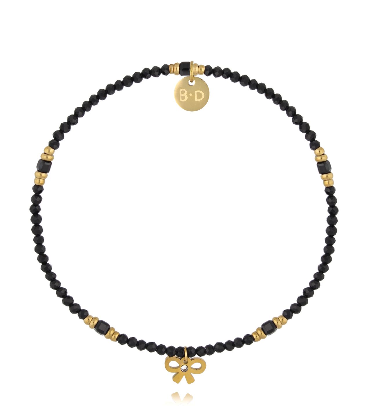 Bransoletka z turmalinami i kokardką - By Dziubeka