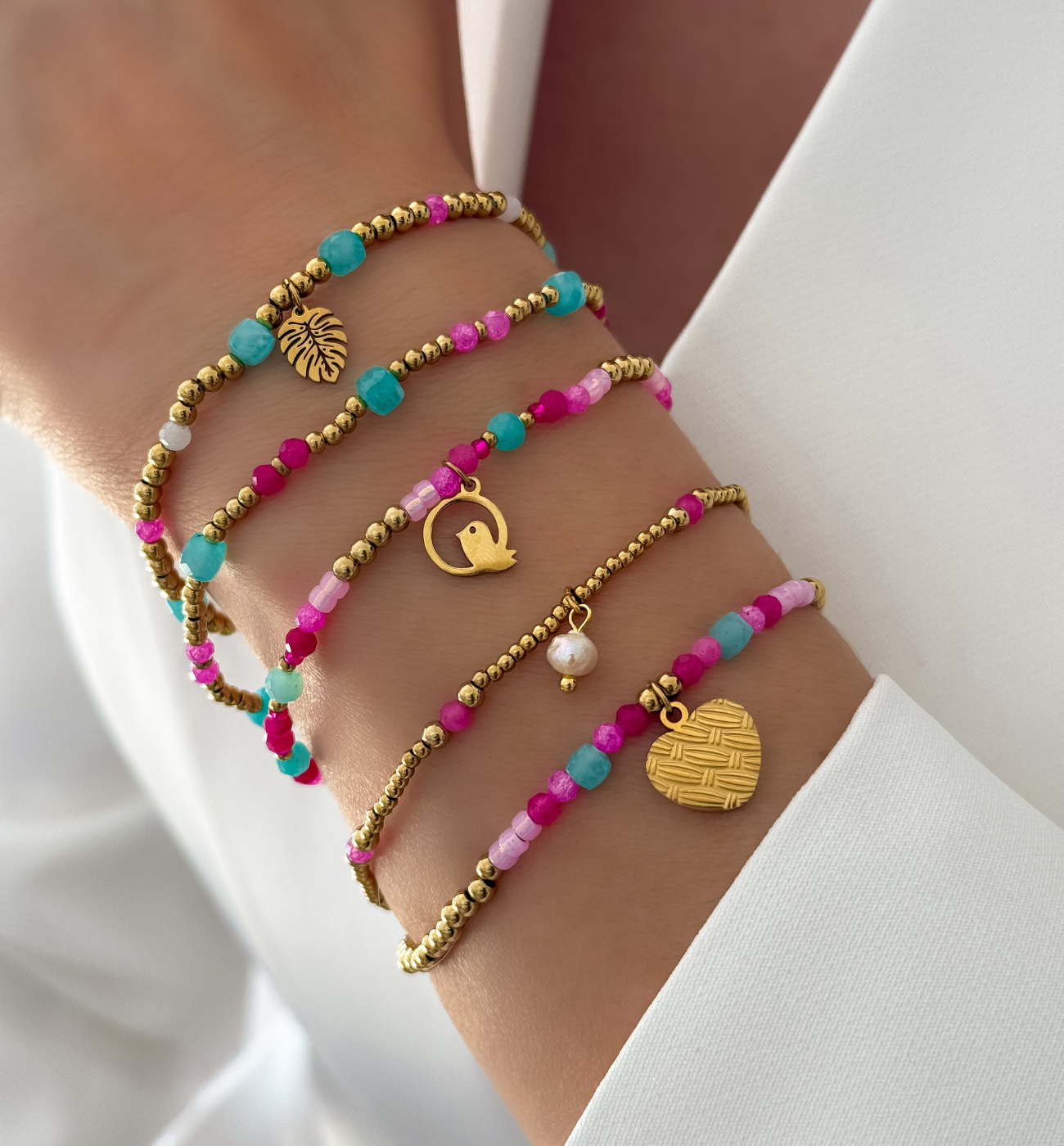 Zestaw kolorowych bransoletek Z0481 - By Dziubeka