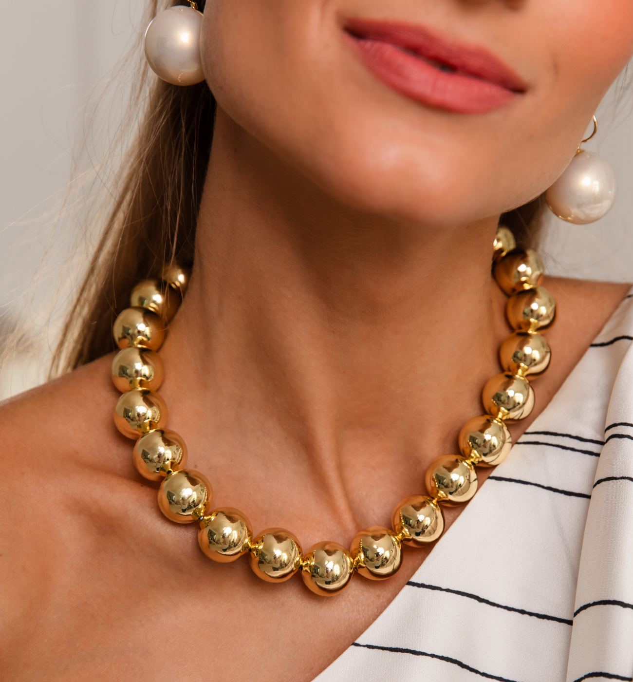 Naszyjnik złoty z kulkami Allegra - By Dziubeka