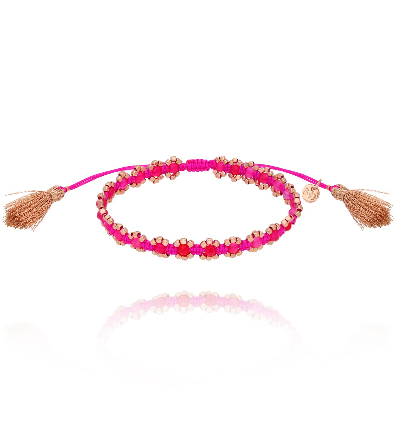 Bransoletka fuksjowa pleciona Alba BSC1749