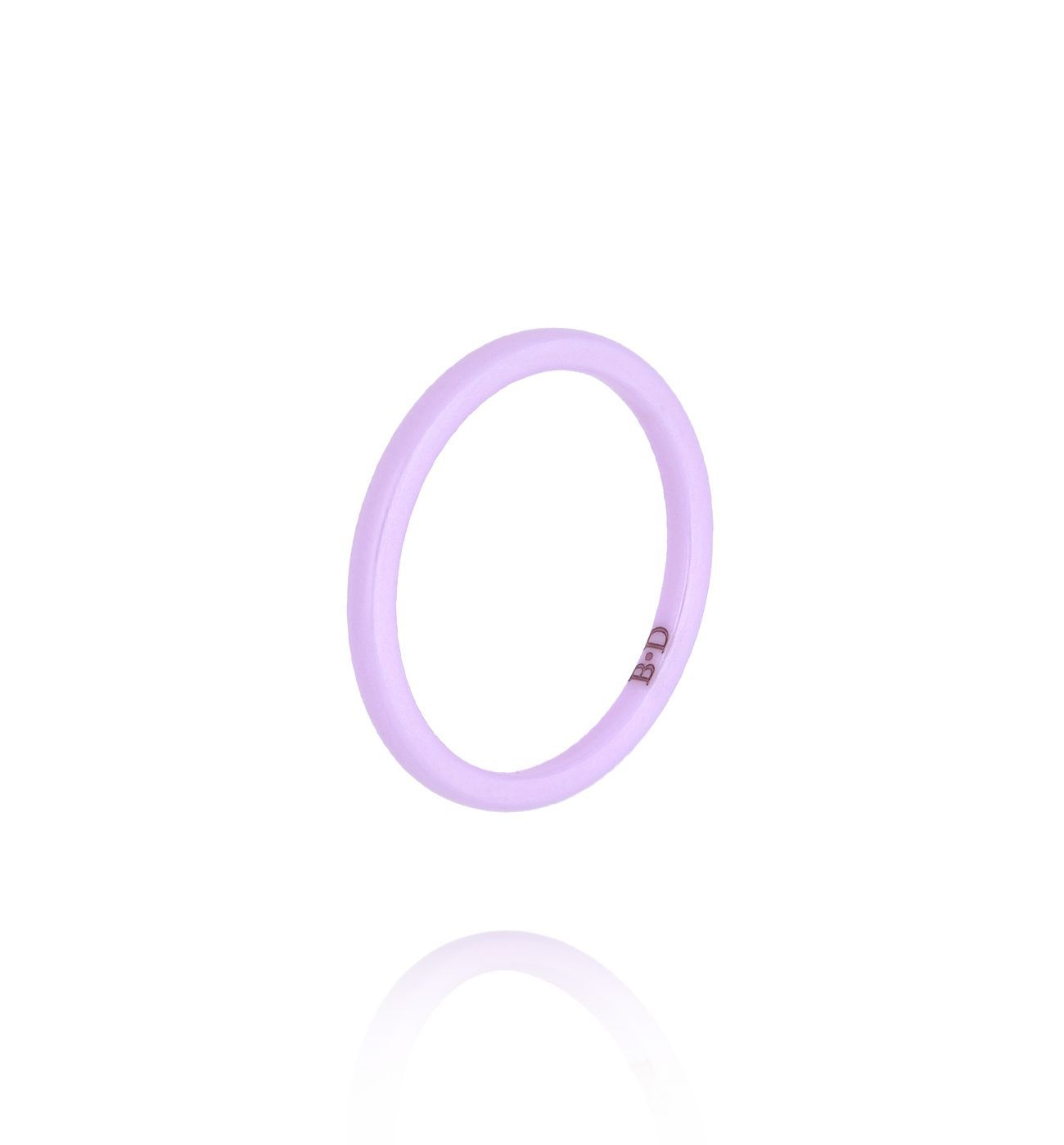 Obrączka z ceramiki liliowa cienka PFE0078 - By Dziubeka