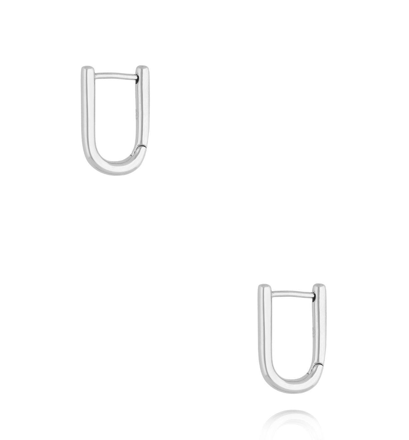 Kolczyki półokrągłe srebrne - By Dziubeka