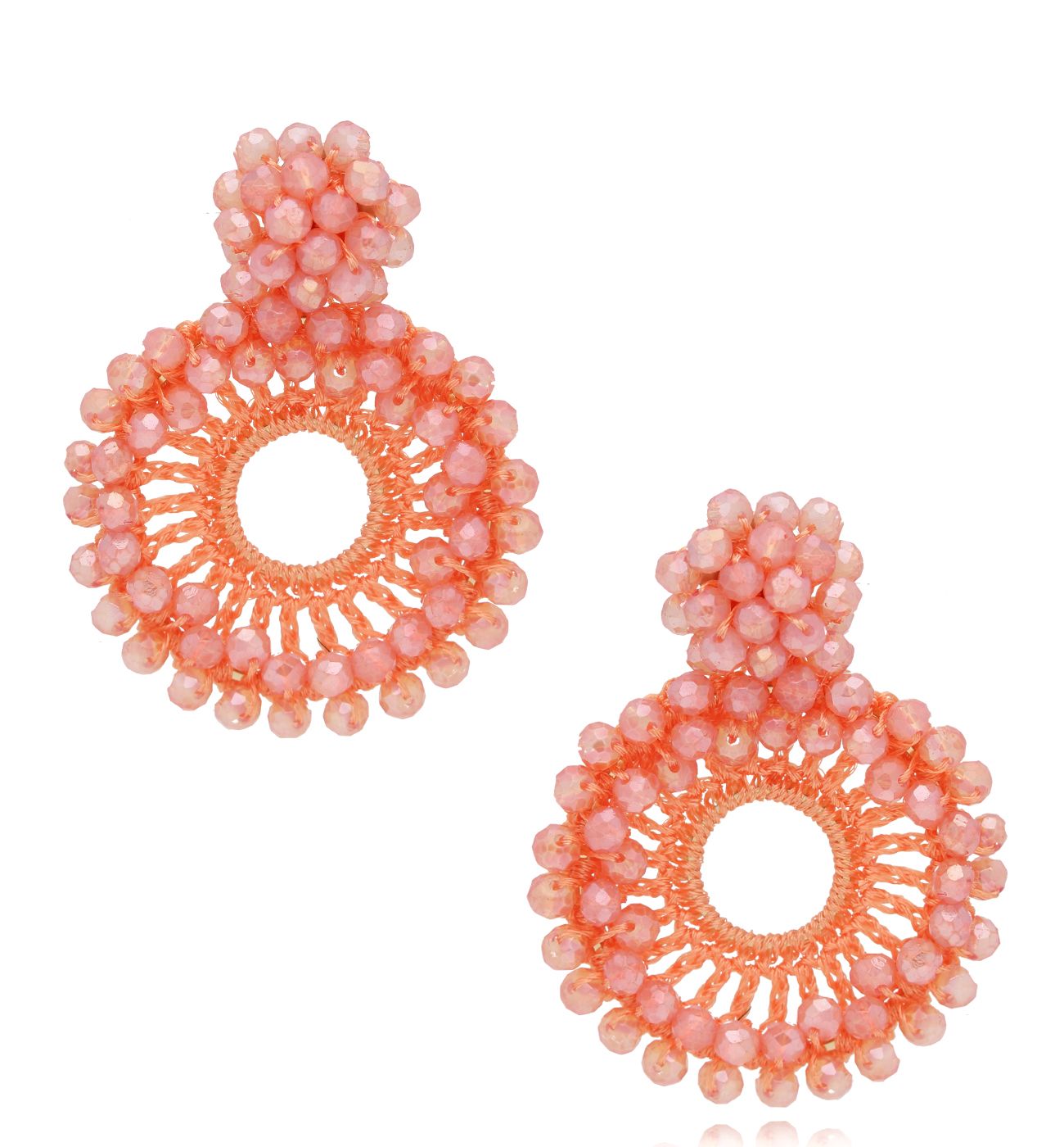 Kolczyki z kryształkami brzoswiniowe Luminous KWE0008 - By Dziubeka