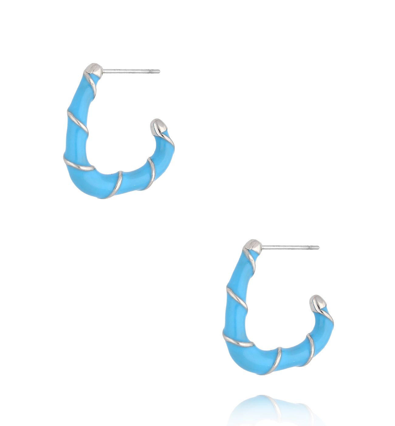 Kolczyki emaliowane niebieskie KSY0223 - By Dziubeka