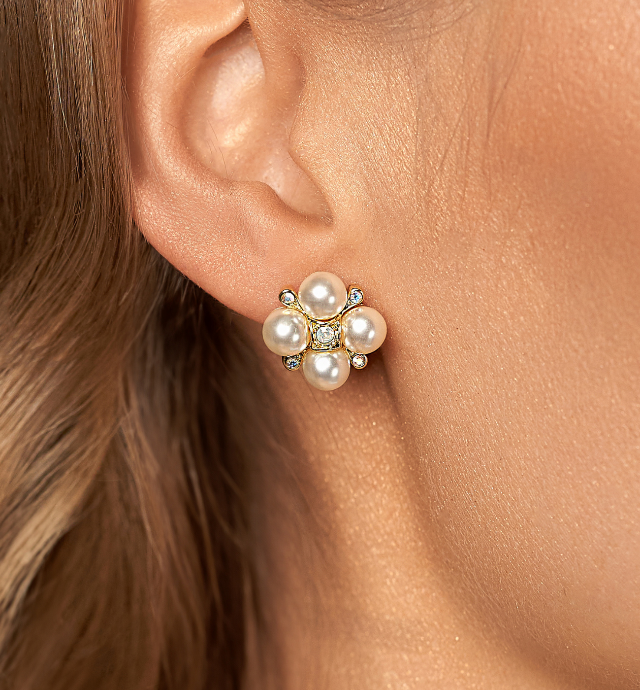 Kolczyki złote z perłami Abigail - By Dziubeka