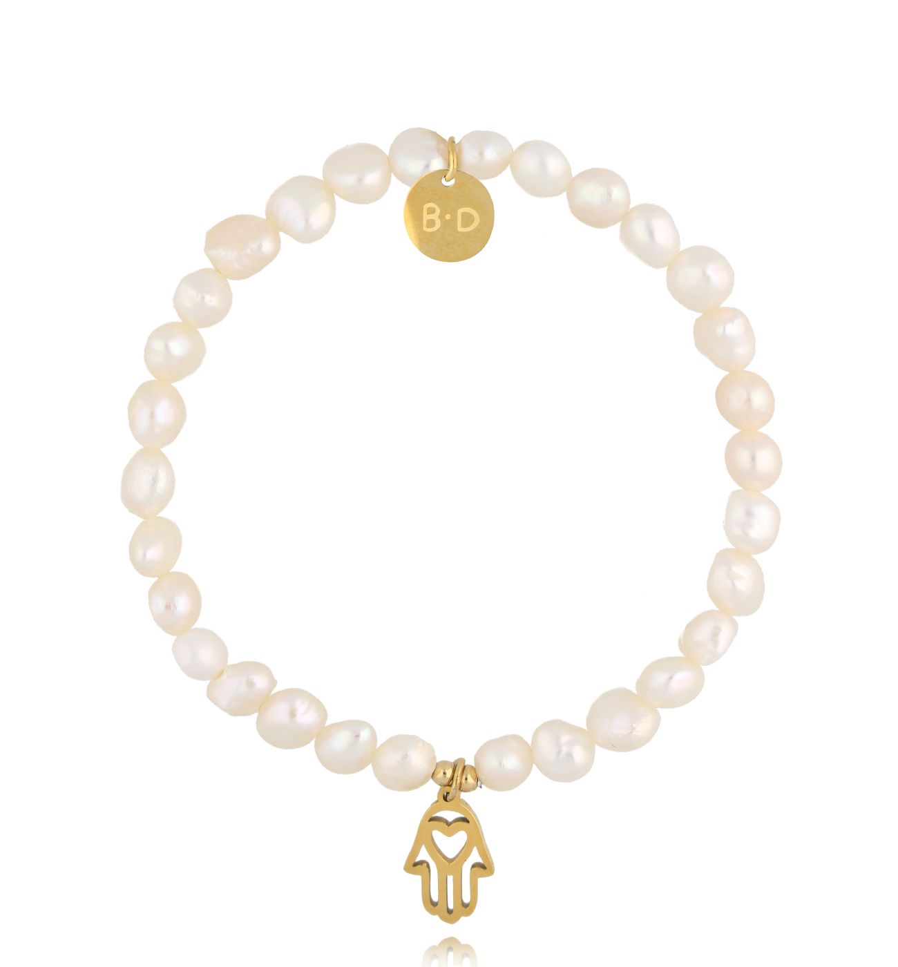 Bransoletka z perłami i ręką Fatimy BPE0100