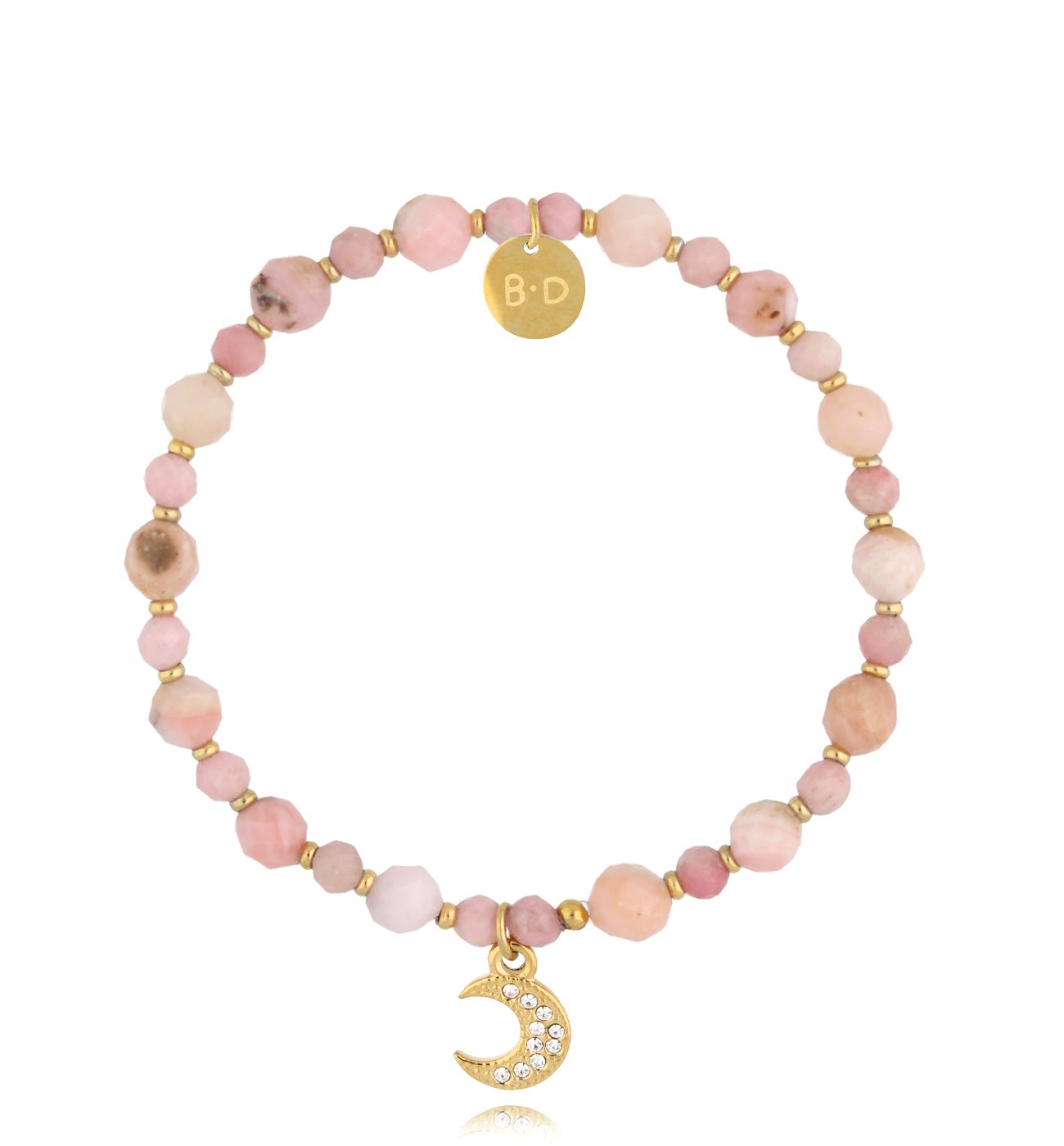 Bransoletka z różowymi opalami i księżycem Prima Volta BTW2132