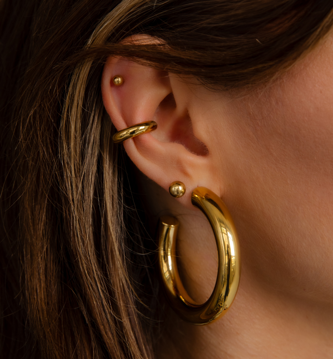 Zestaw złotych kolczyków Z0414 - By Dziubeka