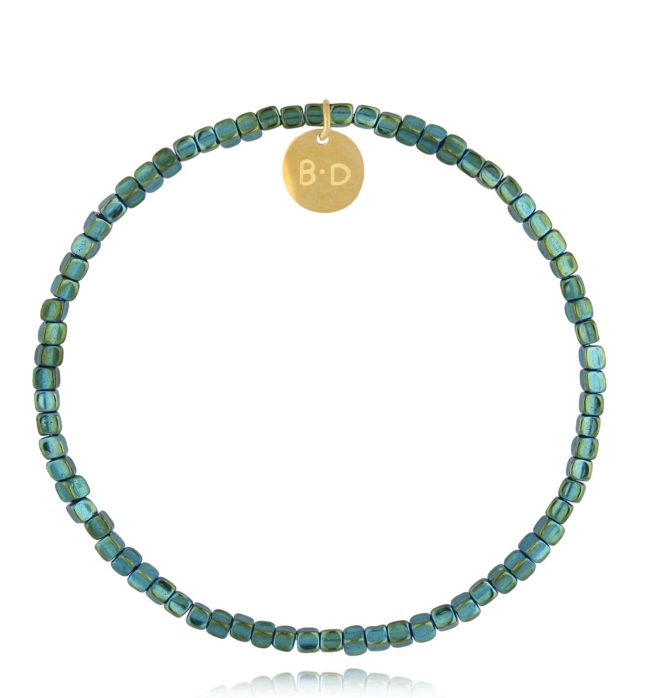 Bransoletka z zielonymi hematytami Green Treasure - By Dziubeka