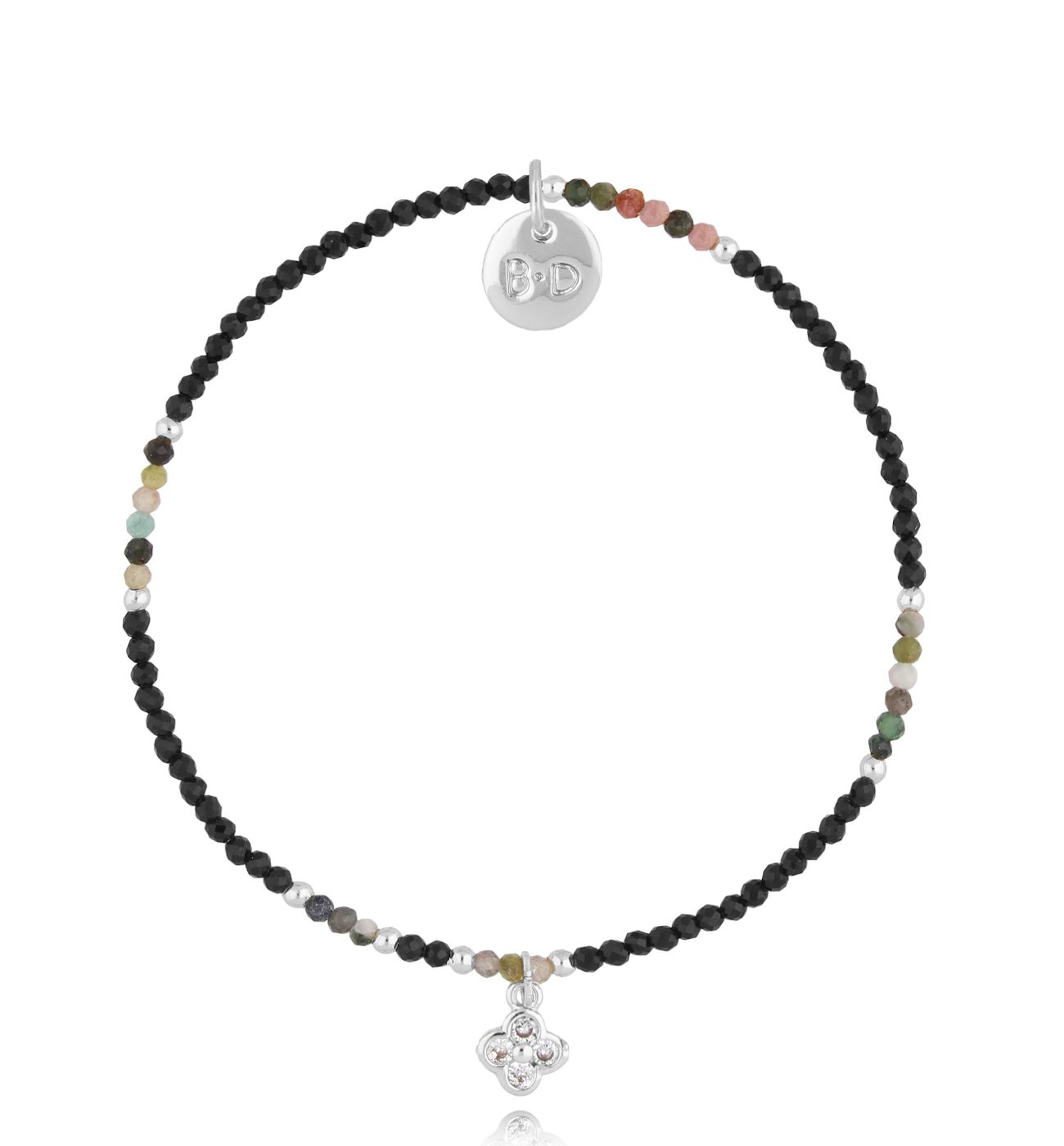 Bransoletka z turmalinami i koniczynką Cimarron - By Dziubeka