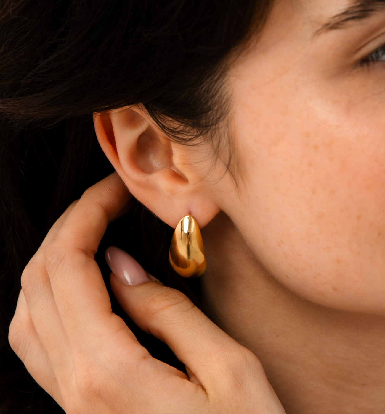 Kolczyki złote owalne Polvere di Stelle - By Dziubeka