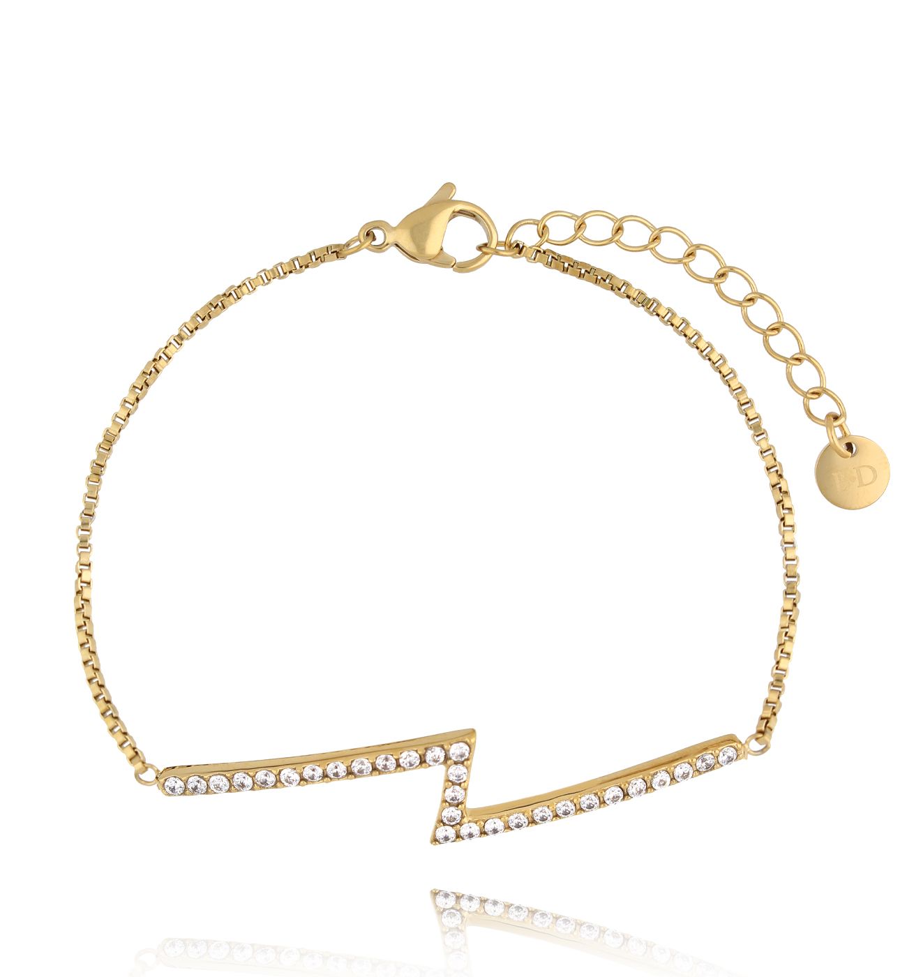 Bransoletka złota z cyrkoniami BSA0753