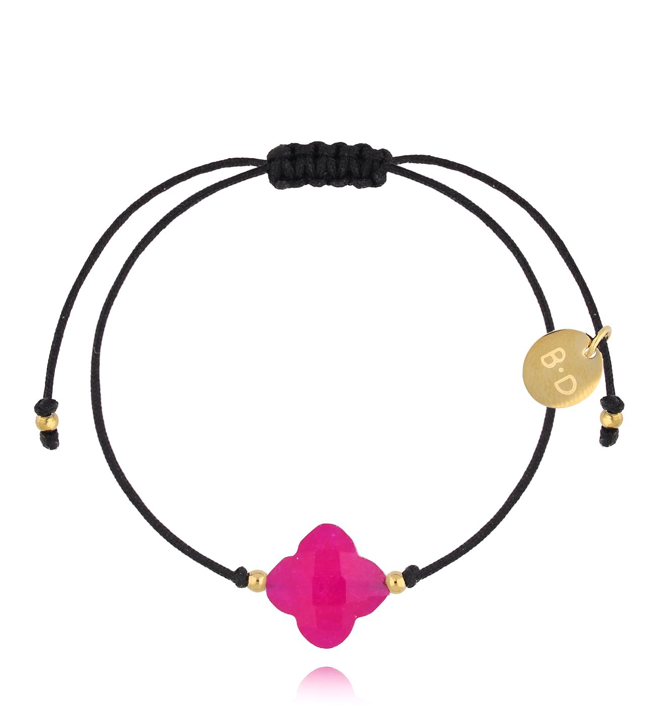 Bransoletka z koniczynką z jadeitu BMT0177 - By Dziubeka