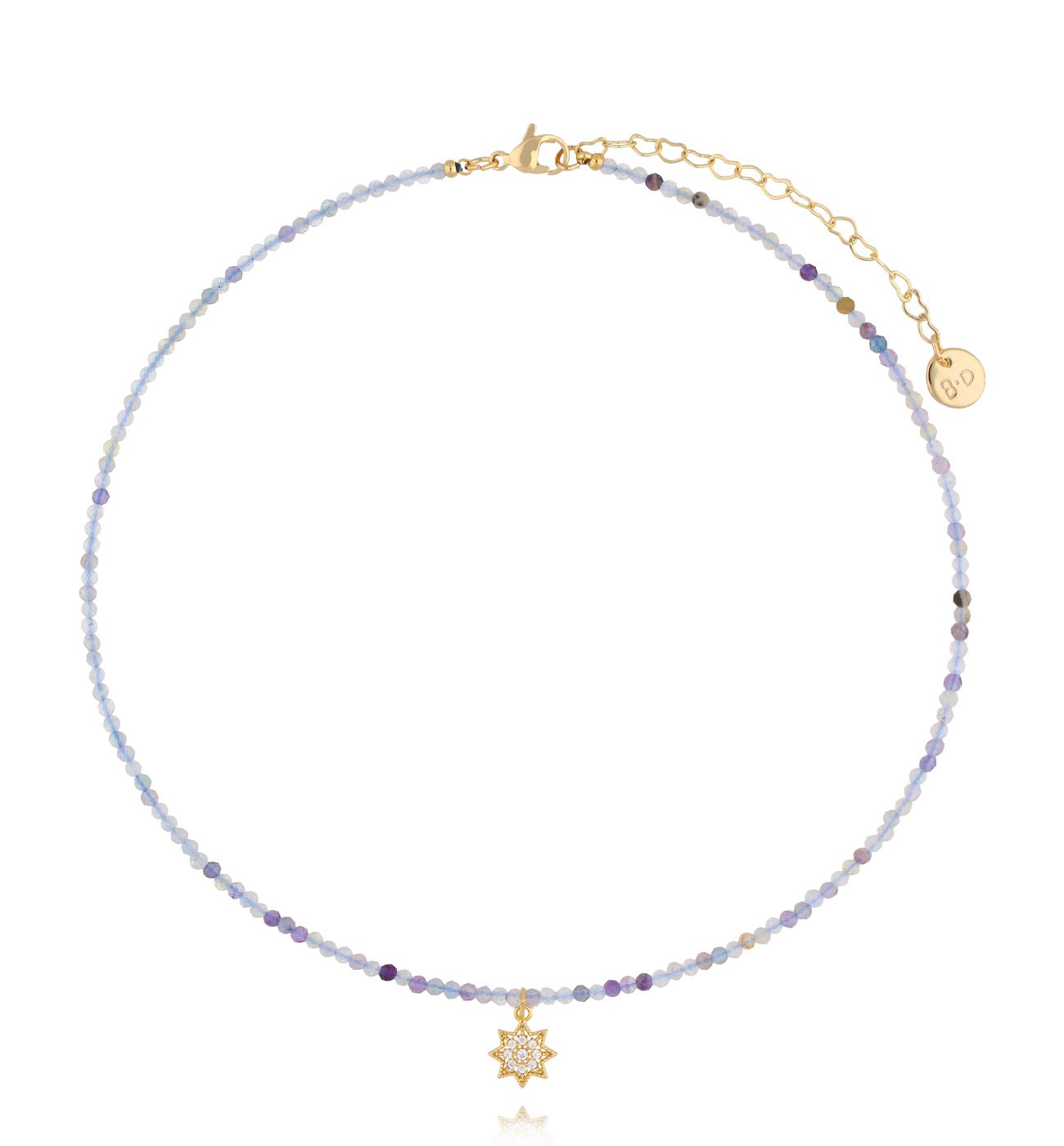 Naszyjnik z fluorytami i gwiazdką - By Dziubeka