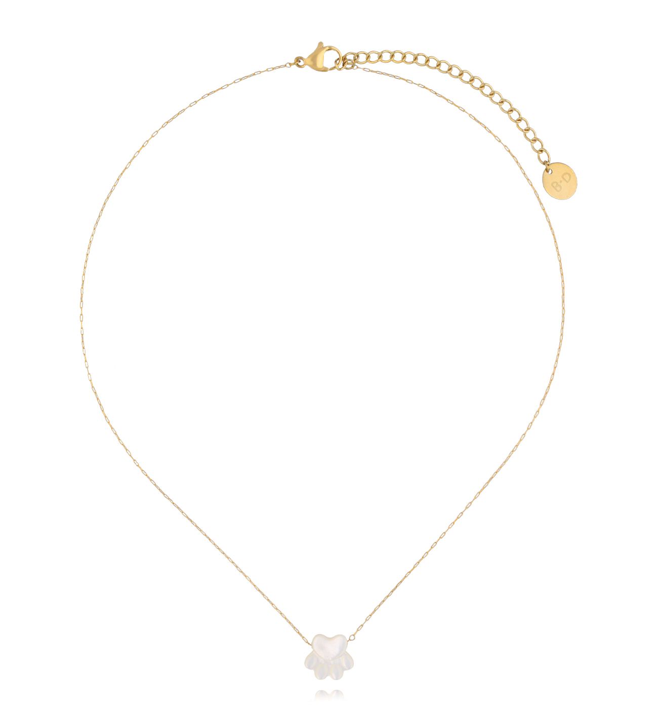 Naszyjnik złoty z łapką z masy perłowej NSY0435