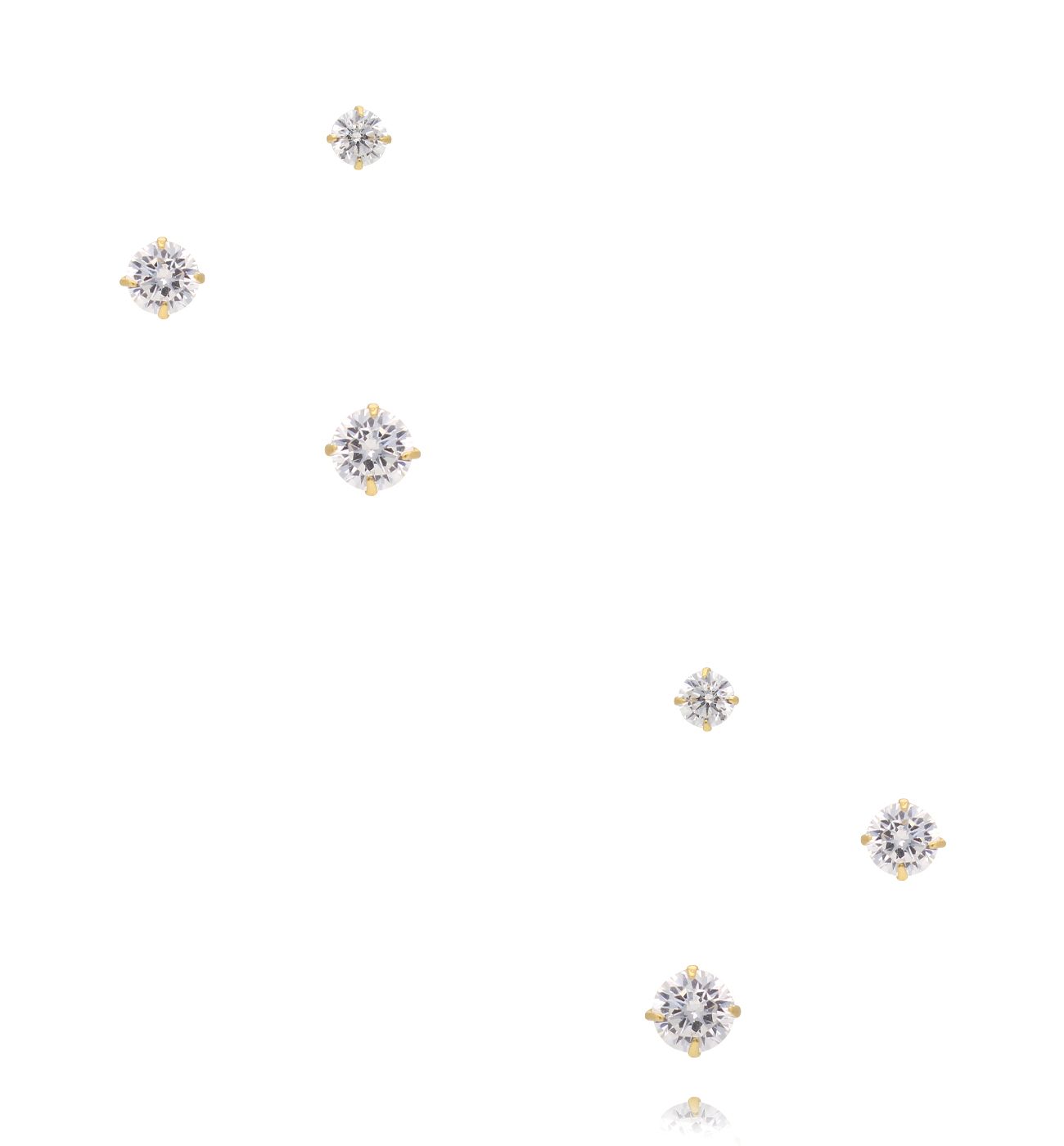 Zestaw kolczyków złotych – klasyczne cyrkonie KCA0192 - By Dziubeka