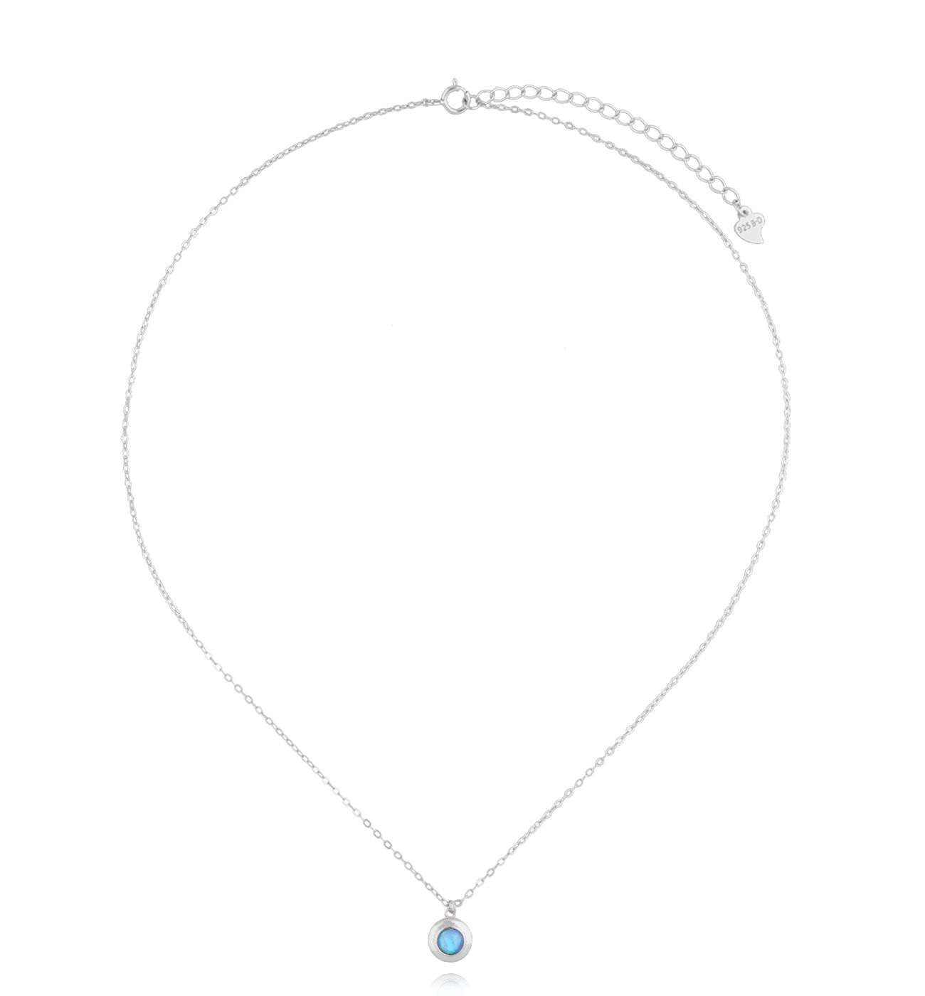 Naszyjnik srebrny z niebieskim opalem NCA0027 - By Dziubeka