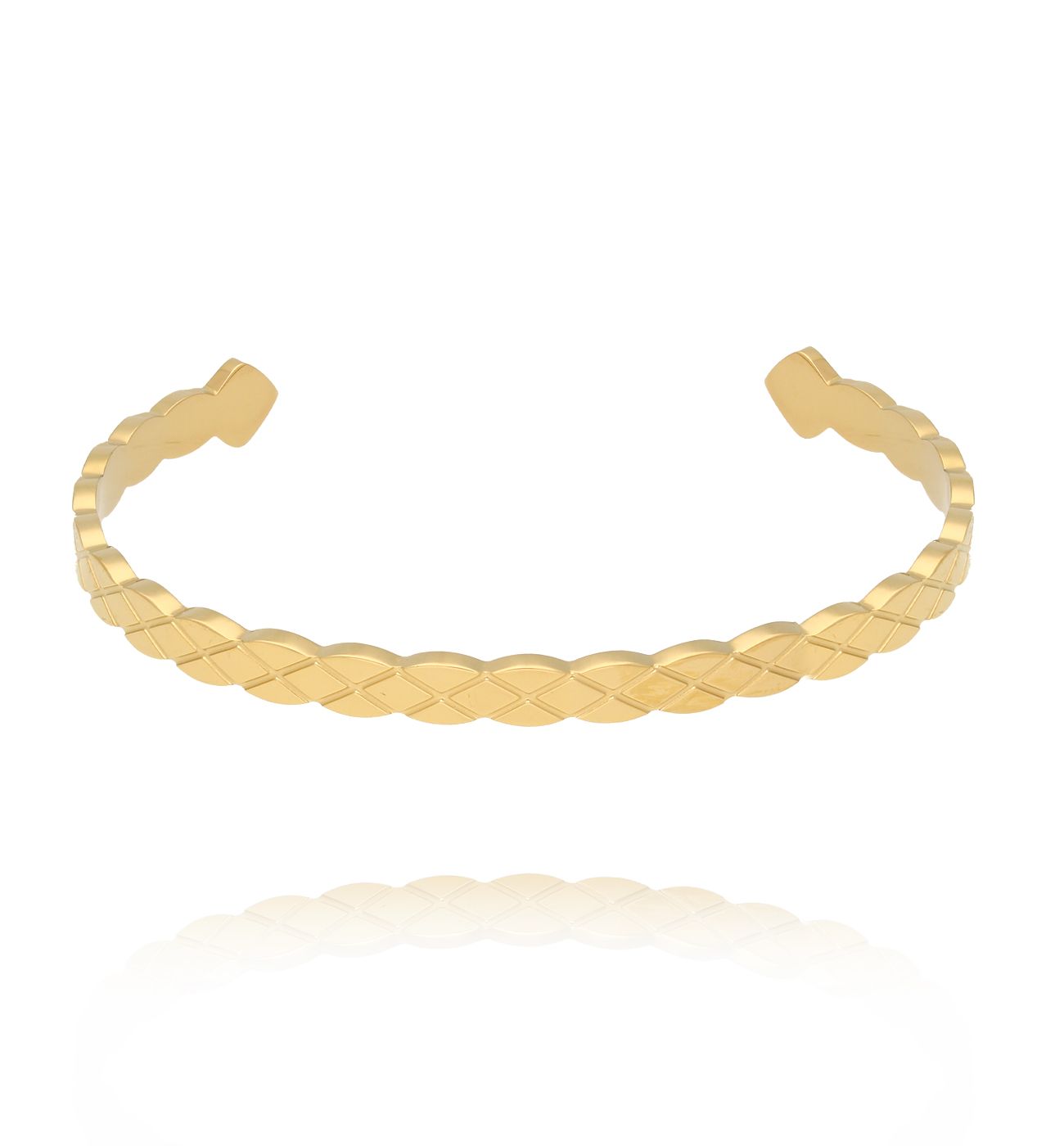 Bransoletka obręcz złota pleciona BSY0464 - By Dziubeka