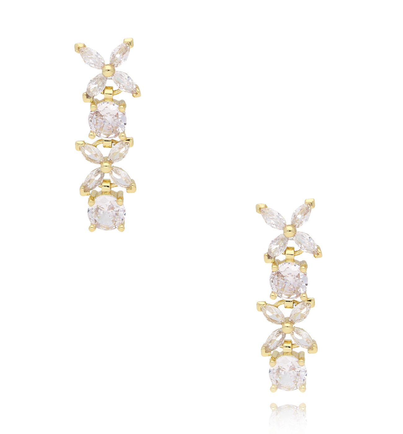 Kolczyki złote transparentne Ivanete - By Dziubeka