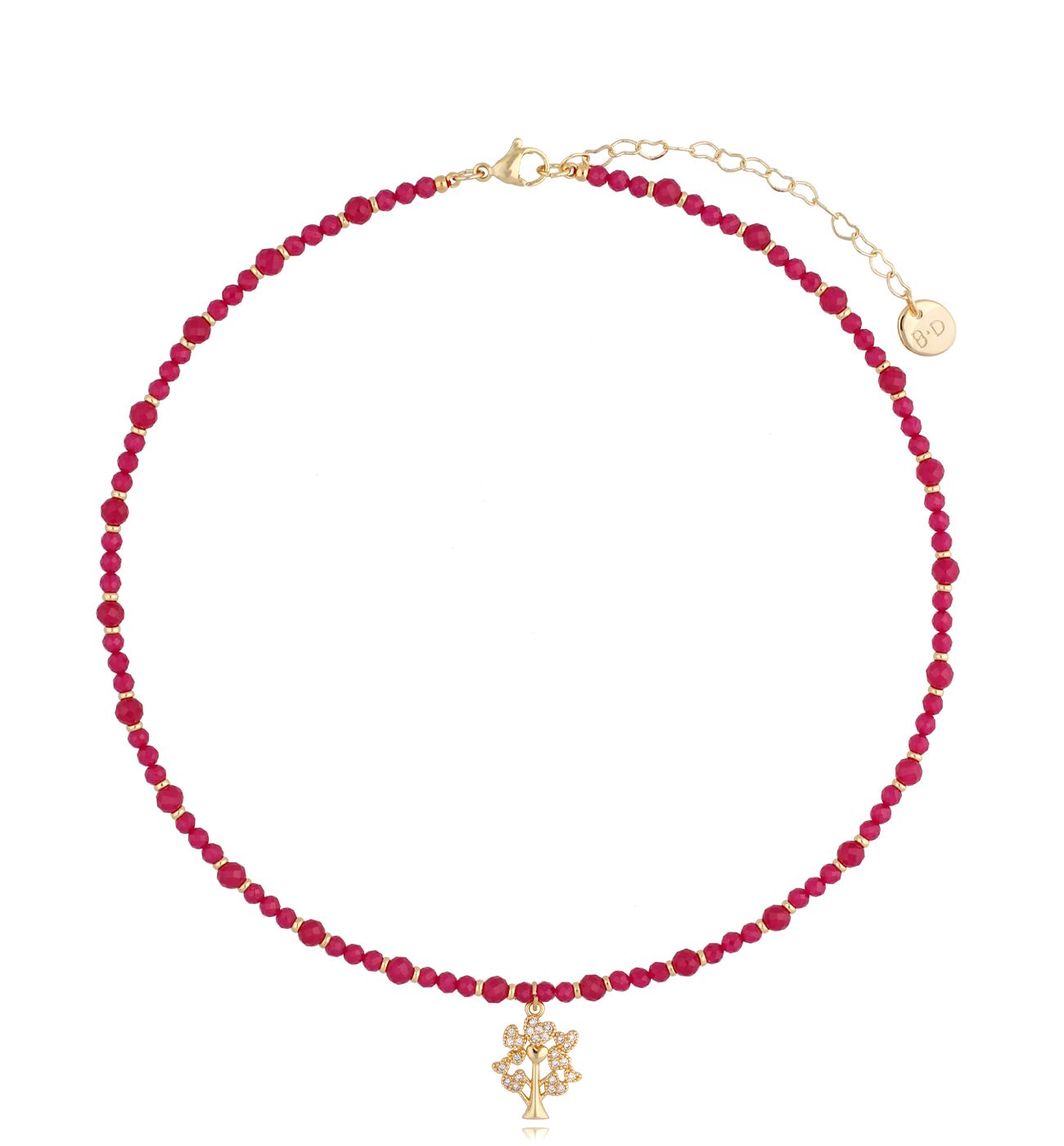 Naszyjnik z rubinami i drzewem Sundial - By Dziubeka