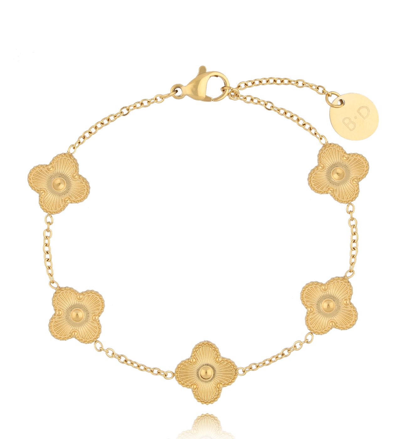Bransoletka ze złotymi koniczynkami Trifoglio BSY0049
