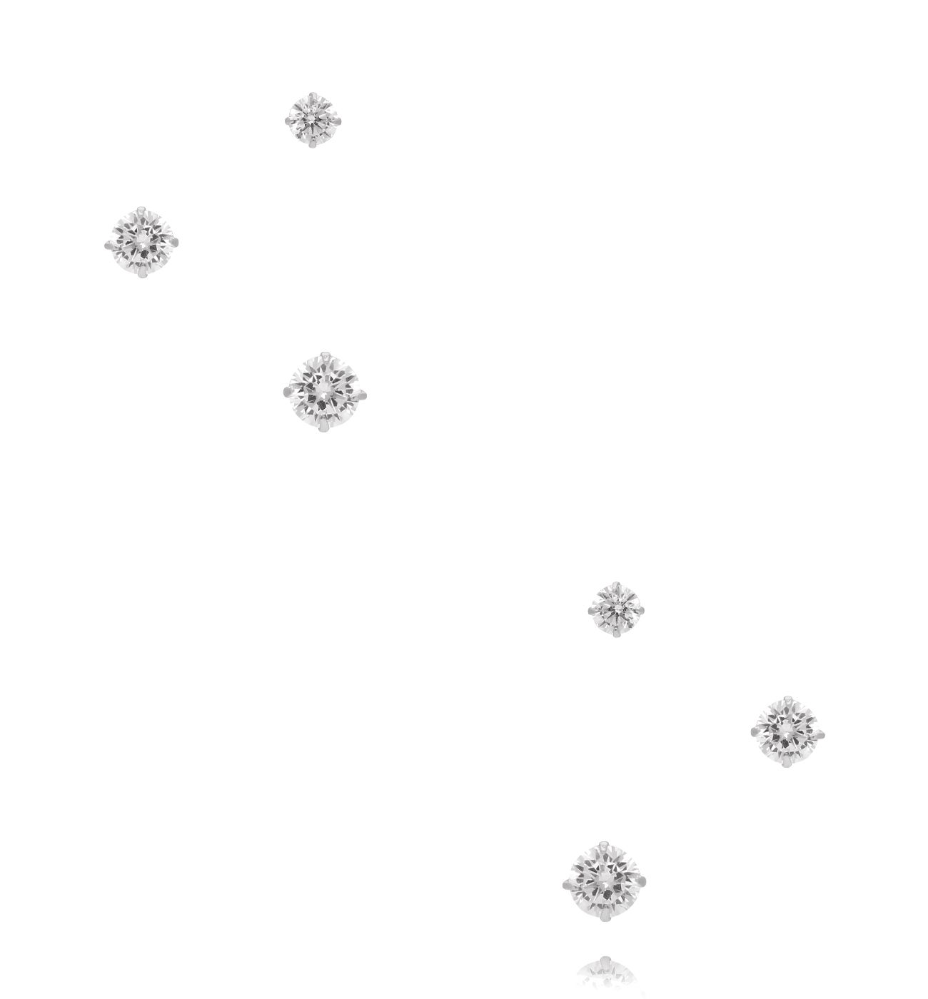 Zestaw kolczyków srebrnych – klasyczne cyrkonie KCA0191 - By Dziubeka