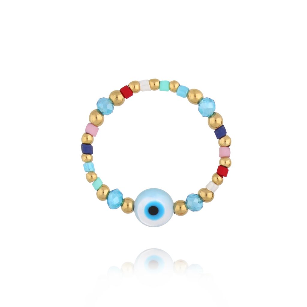 Pierścionek elastyczny z okiem proroka PSC0648 - By Dziubeka