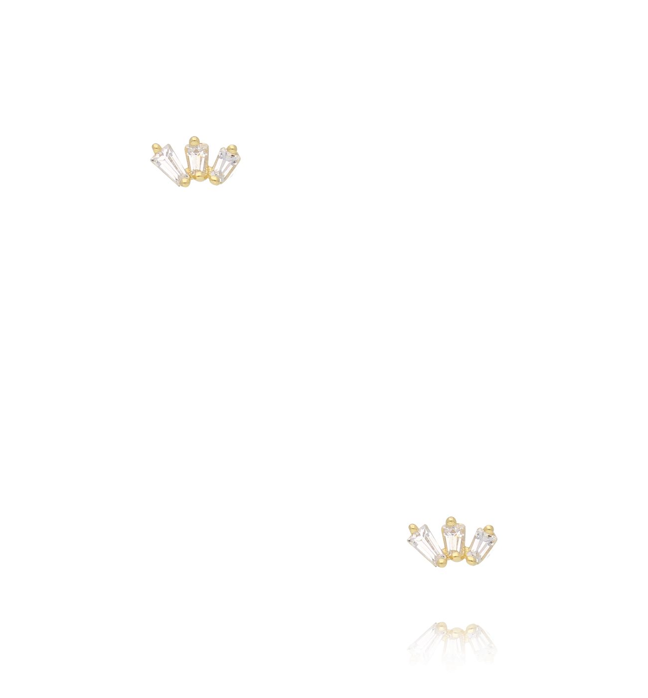 Kolczyki złocone z trzema cyrkoniami KCA0118 - By Dziubeka