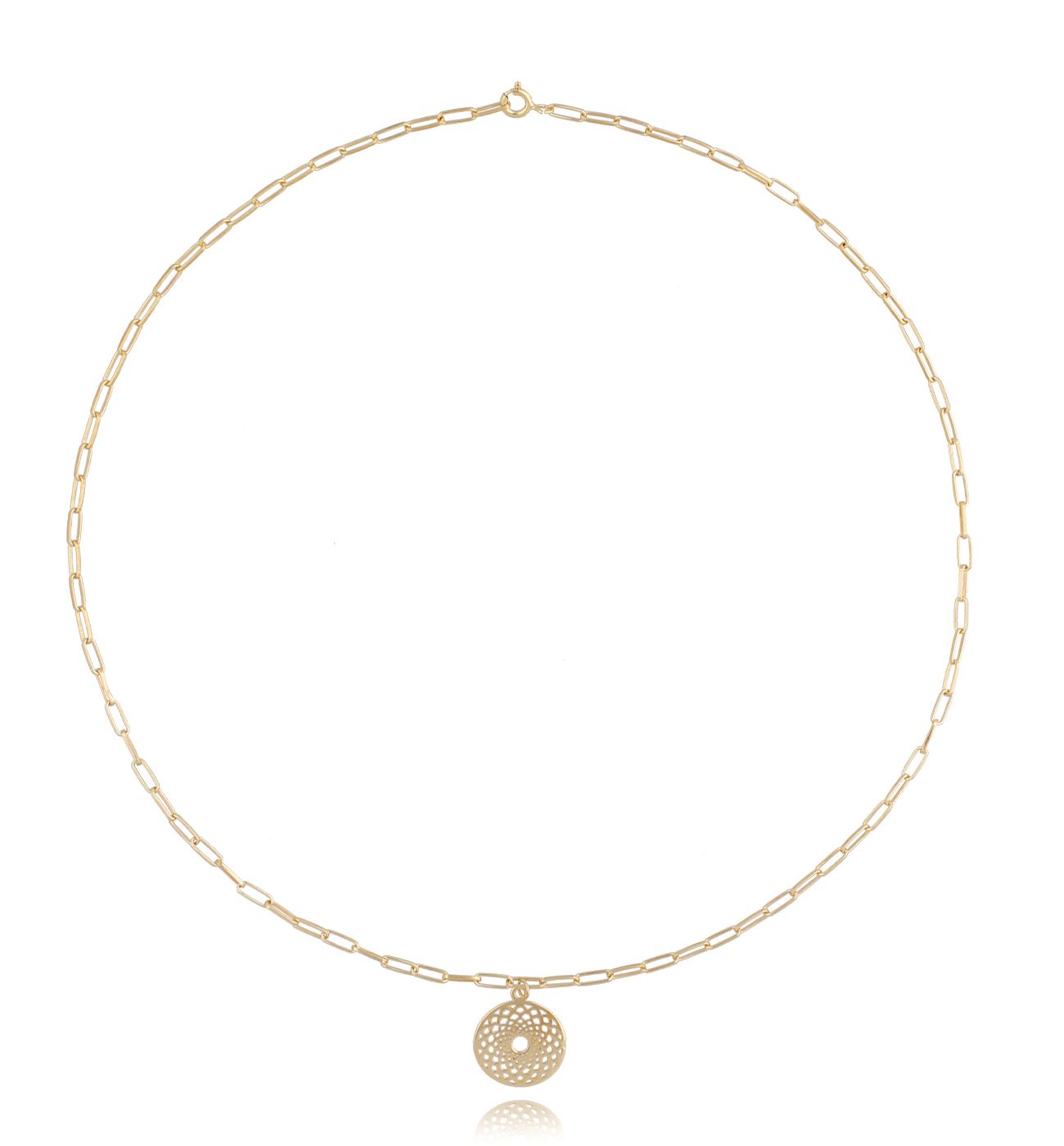 Naszyjnik pozłacany z dużych ogniwek z zawieszką Peacefully - By Dziubeka