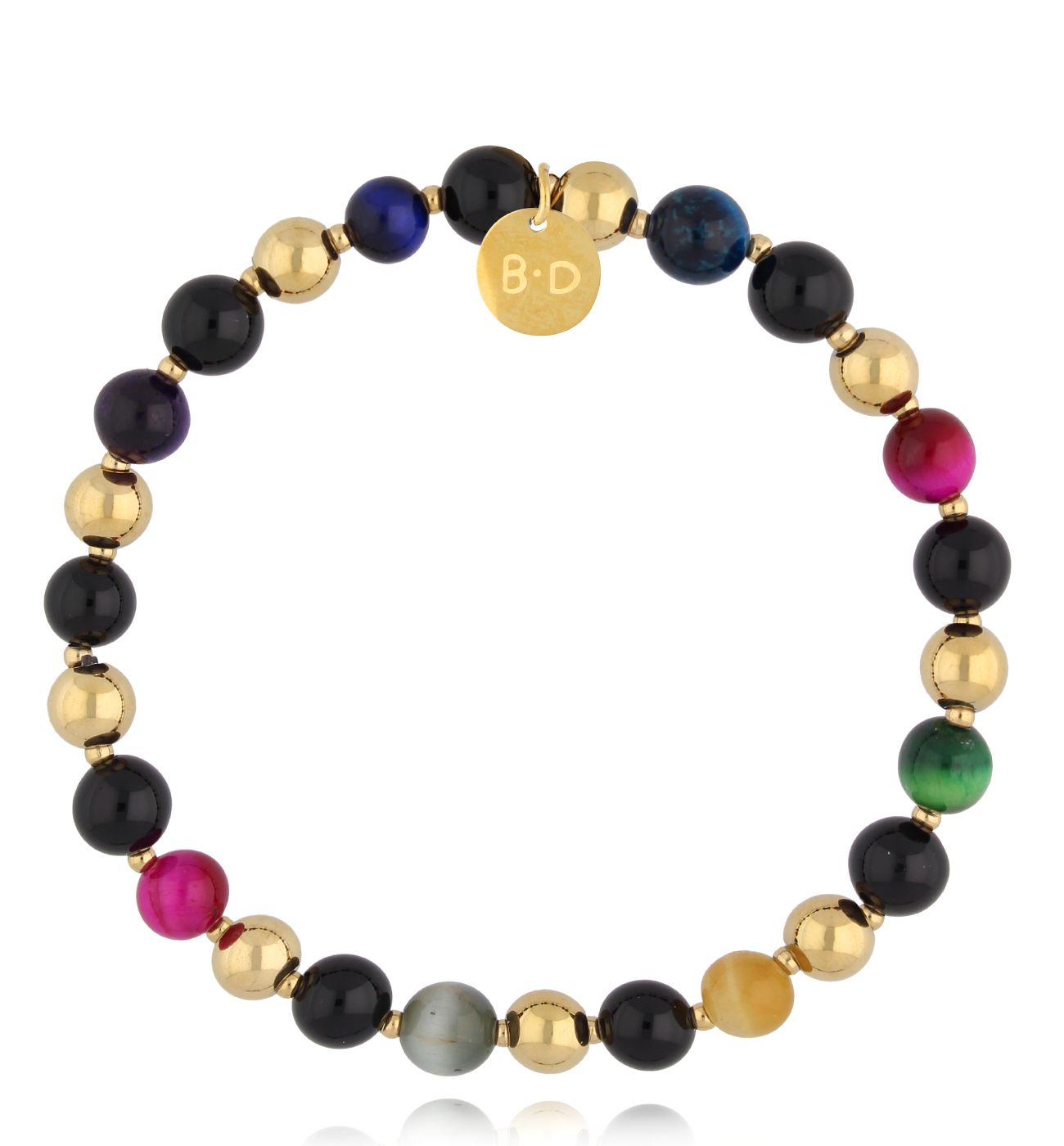 Bransoletka z agatami i tygrysim okiem BPA0522