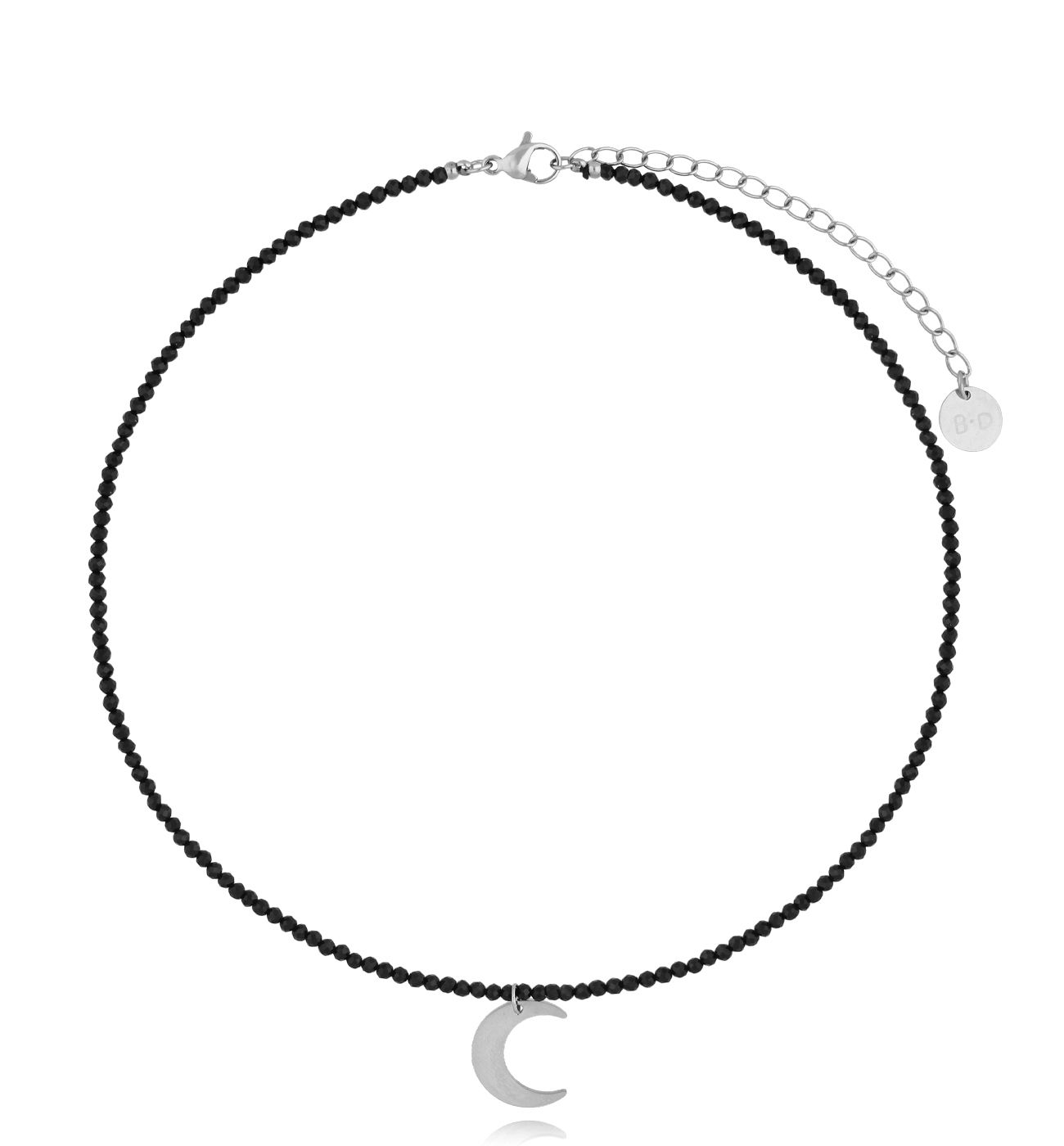 Naszyjnik z turmalinami i srebrnym księżycem - By Dziubeka