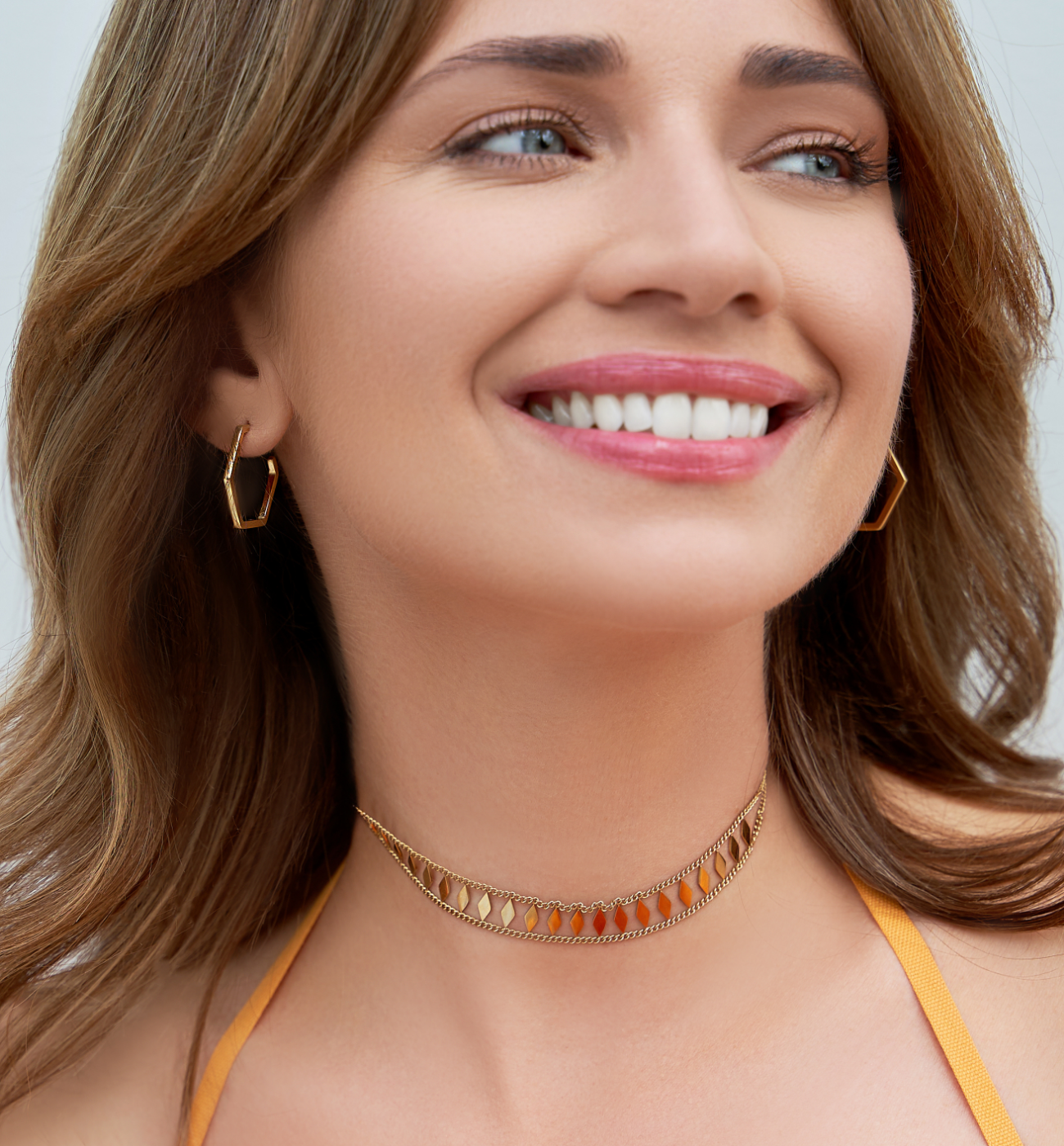 Choker złoty z rombami Thombus - By Dziubeka